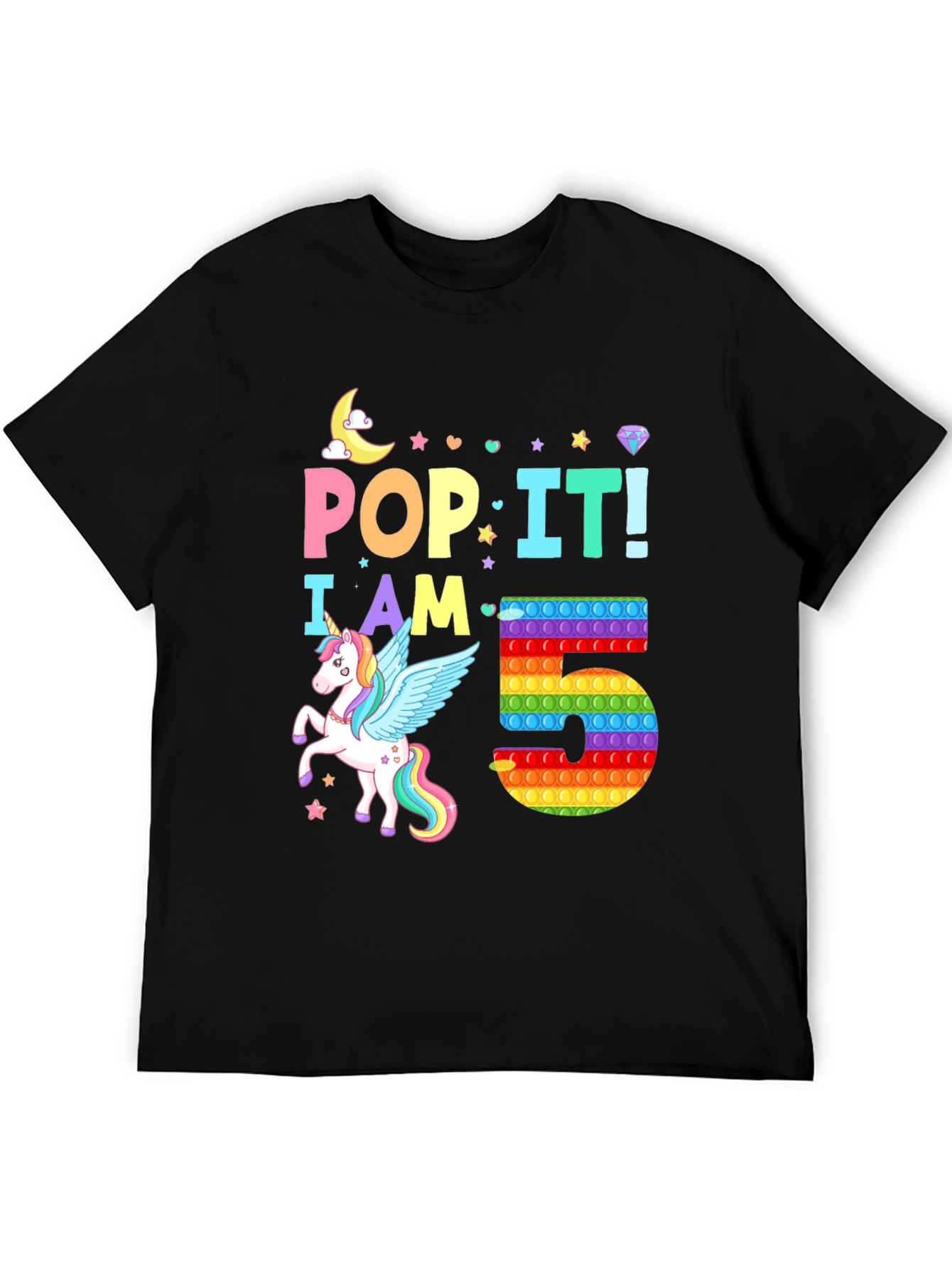 Pop It I Am 5 Unicorn Birthday T-Shirt