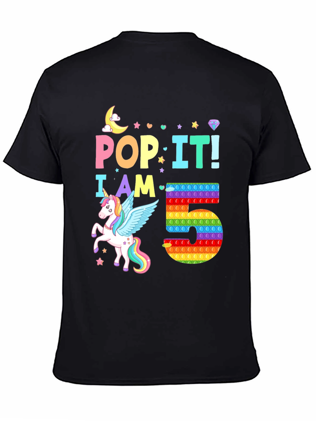 Pop It I Am 5 Unicorn Birthday T-Shirt