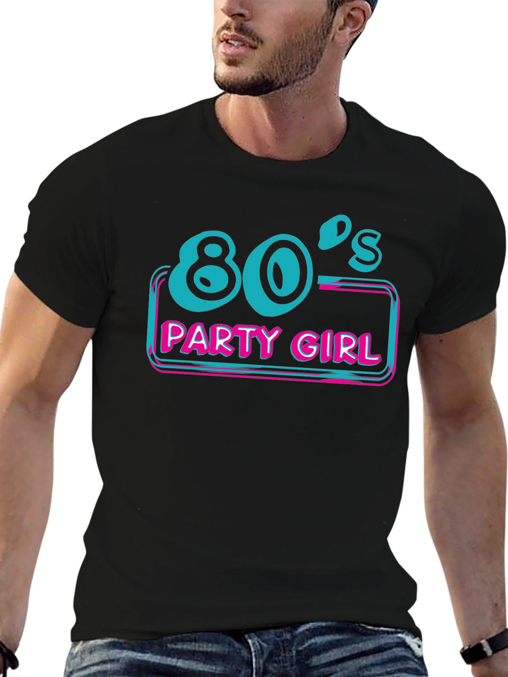 80s Party Girl Tee - Retro Style Graphic Print