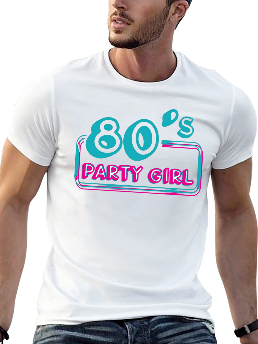 80s Party Girl Tee - Retro Style Graphic Print