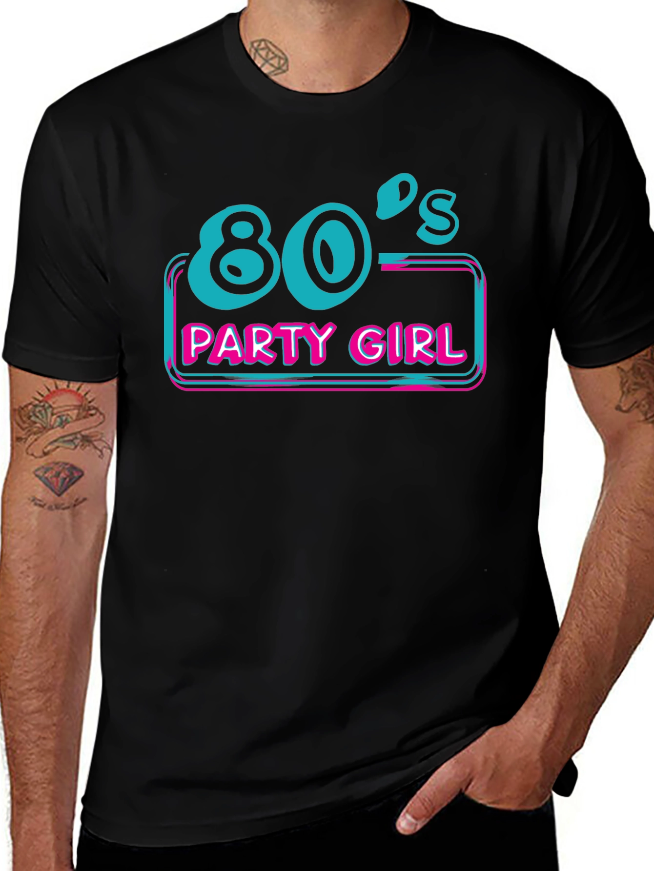 80s Party Girl Tee - Retro Style Graphic Print