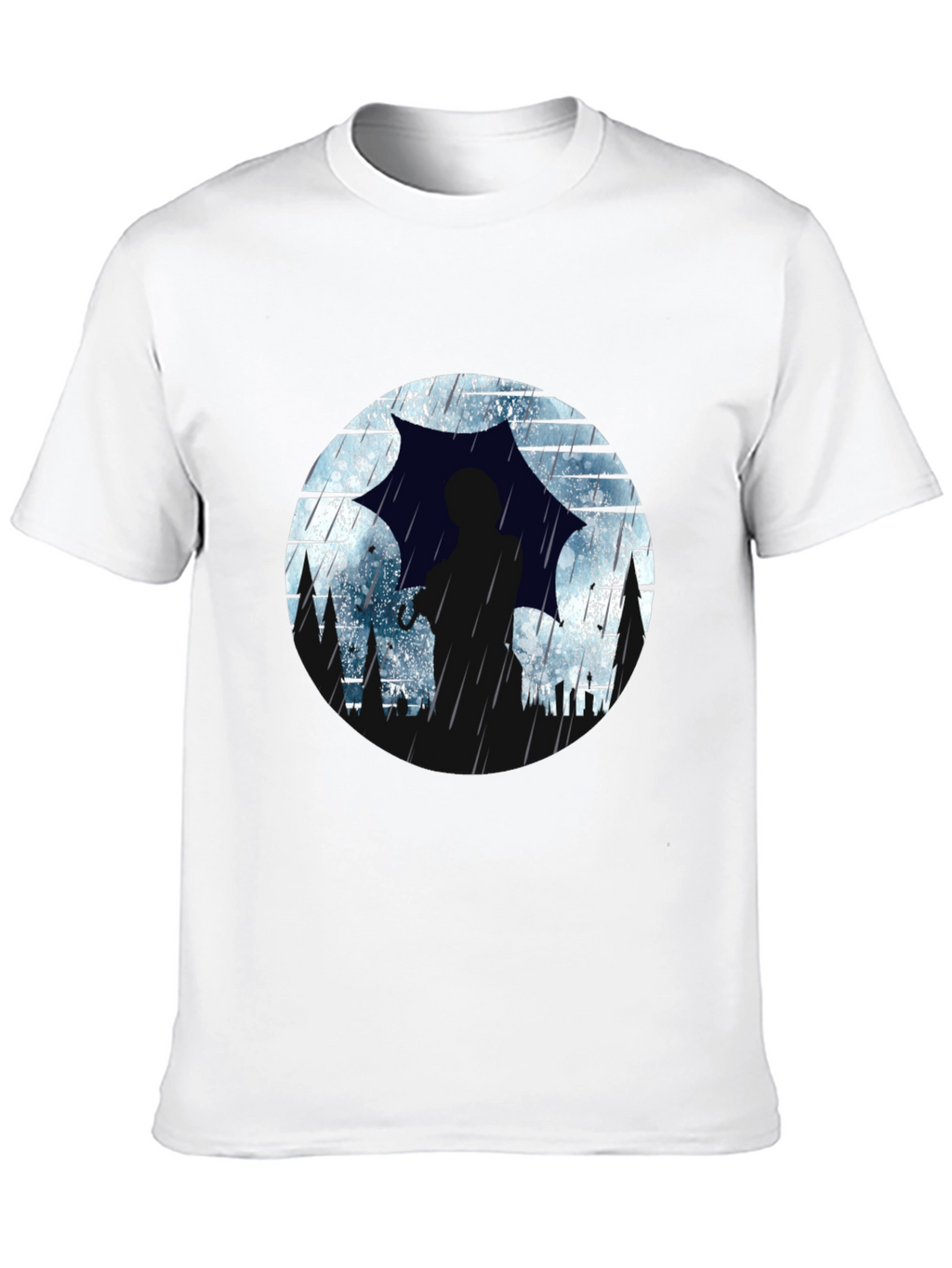 Rainy Silhouette Graphic T-Shirt