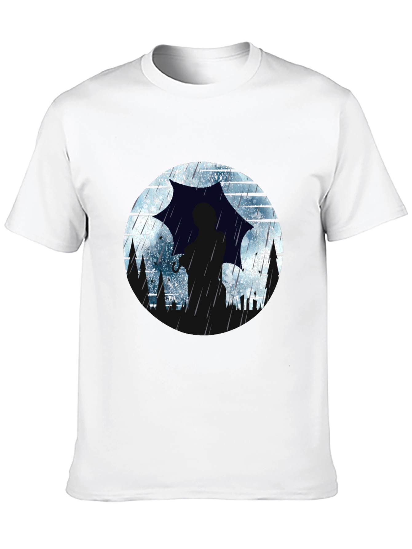 Rainy Silhouette Graphic T-Shirt