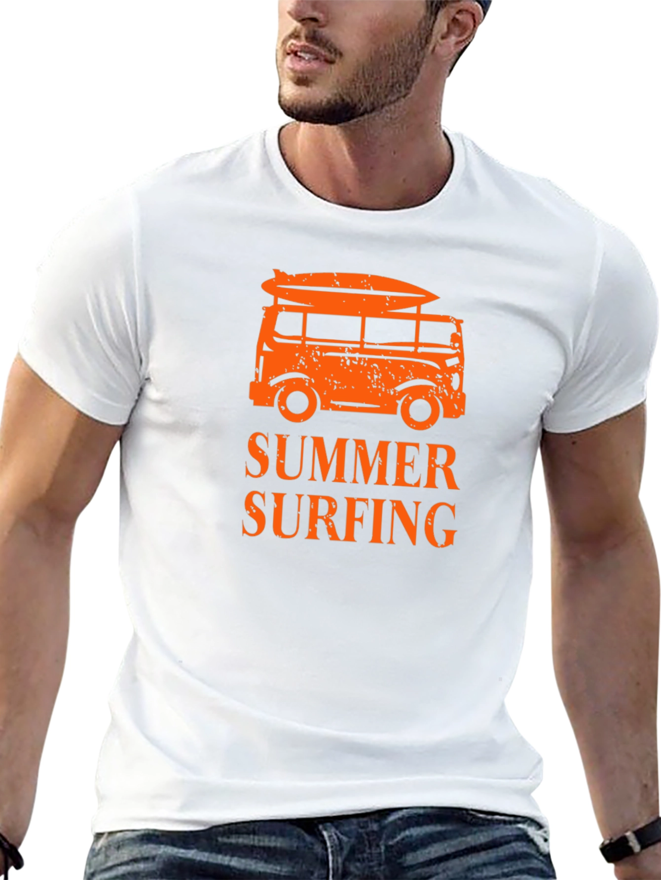 Summer Surfing Black T-Shirt