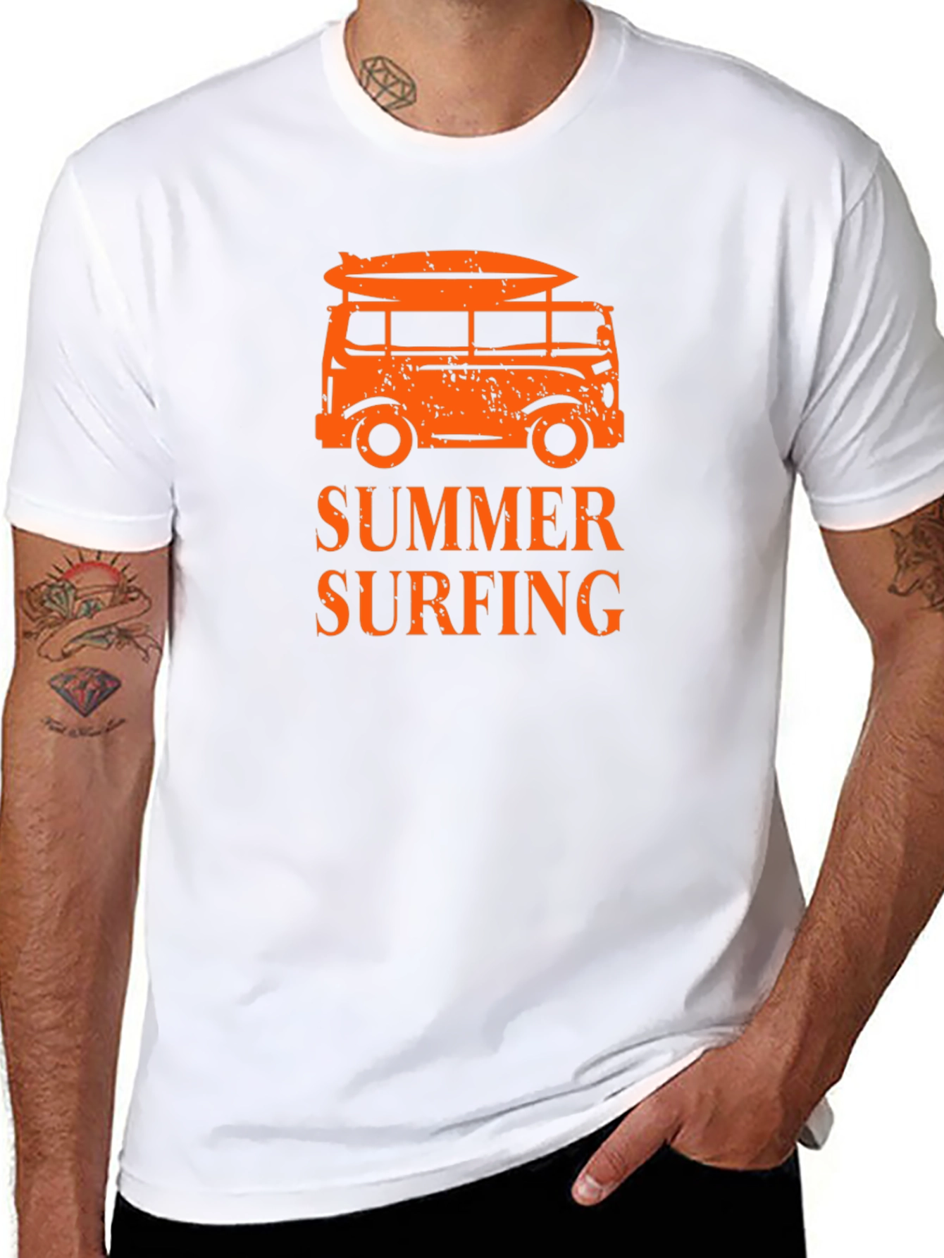 Summer Surfing Black T-Shirt