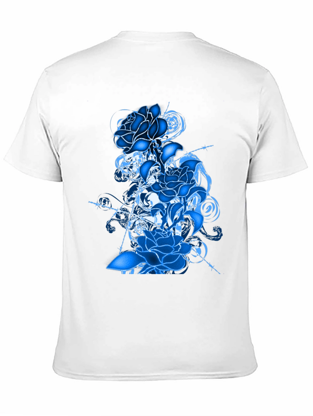 Blue Rose Graphic T-Shirt - Stylish Mens Tee