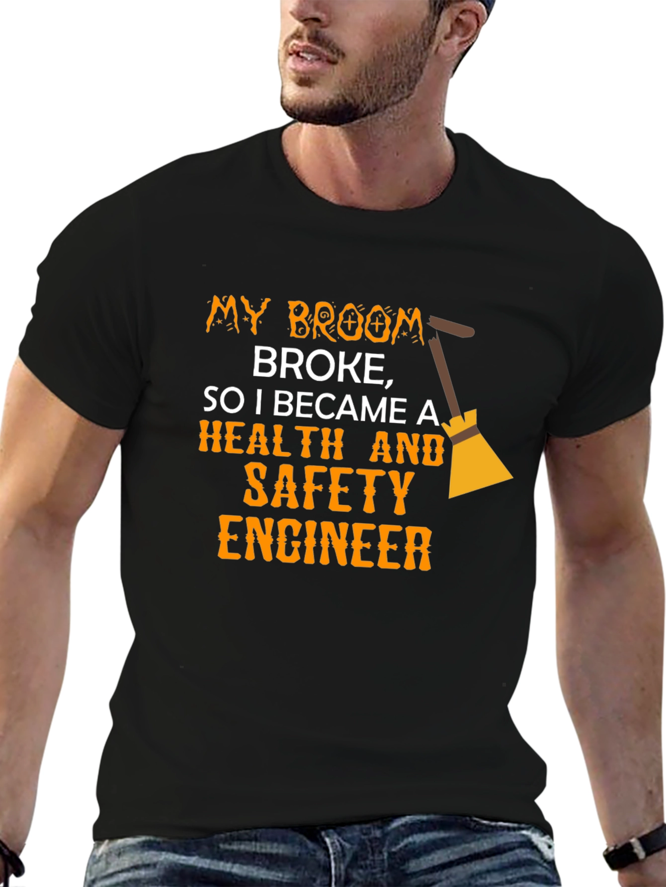 Funny Health & Safety Engineer T-Shirt - Broken Broom