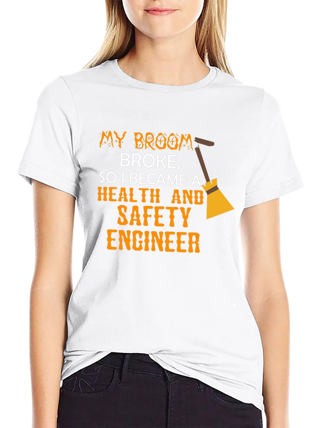 Funny Health & Safety Engineer T-Shirt - Broken Broom