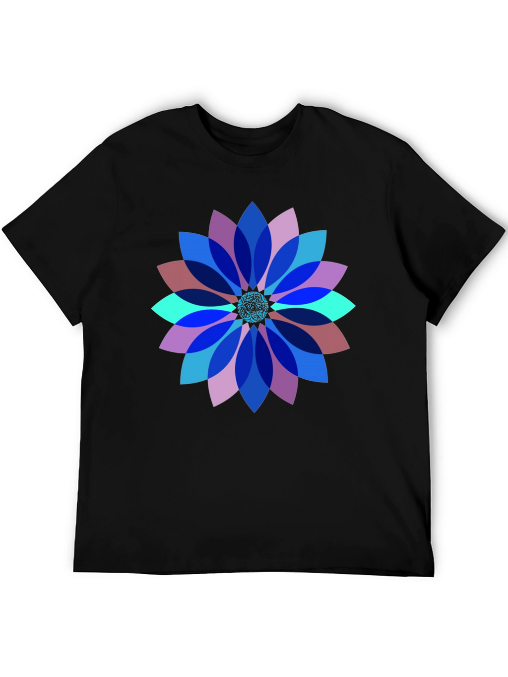 Geometric Flower Graphic T-Shirt - Modern Art Tee