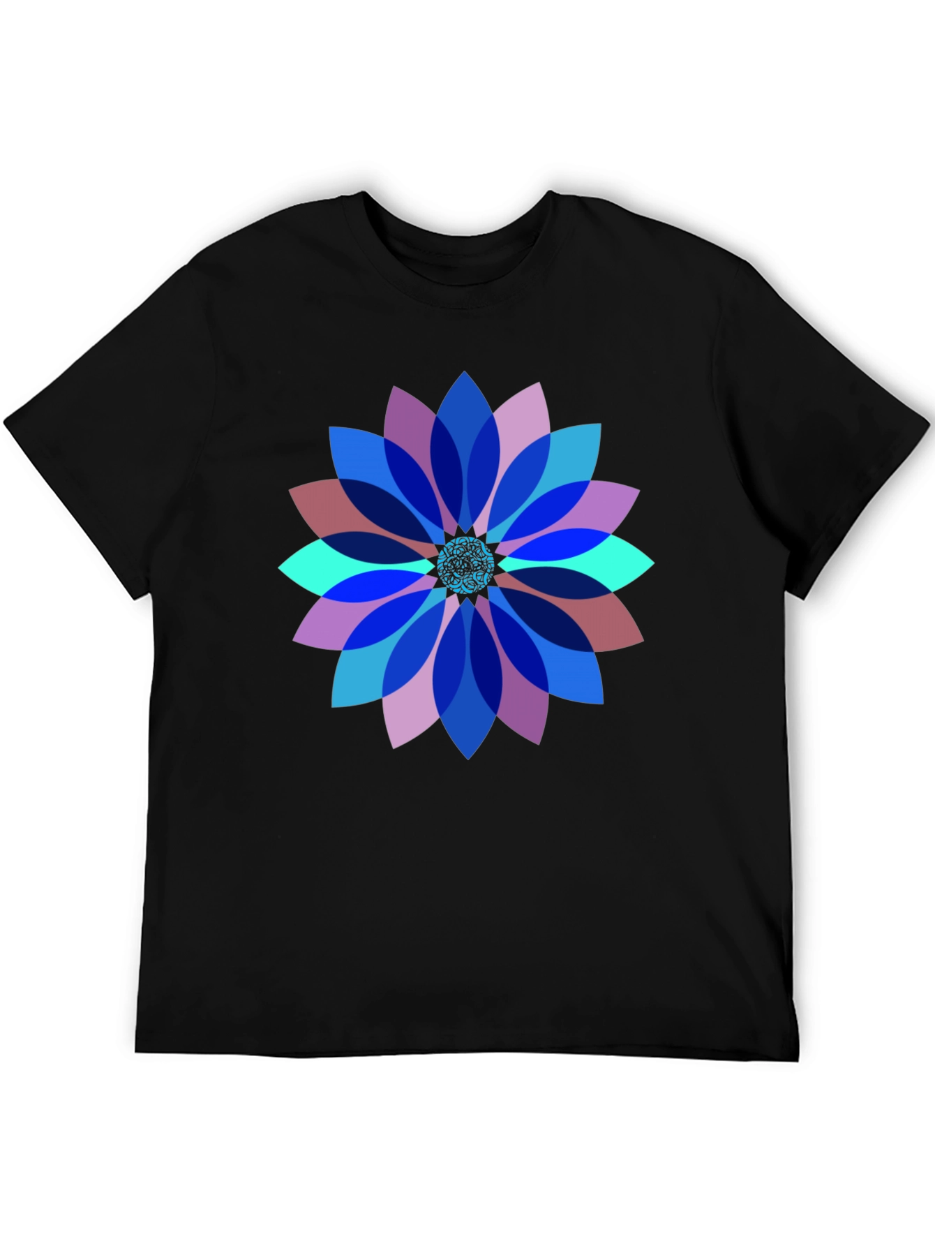 Geometric Flower Graphic T-Shirt - Modern Art Tee