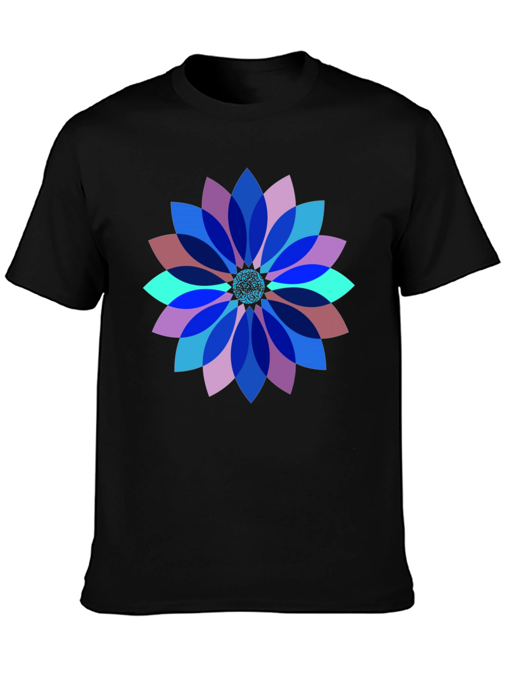 Geometric Flower Graphic T-Shirt - Modern Art Tee