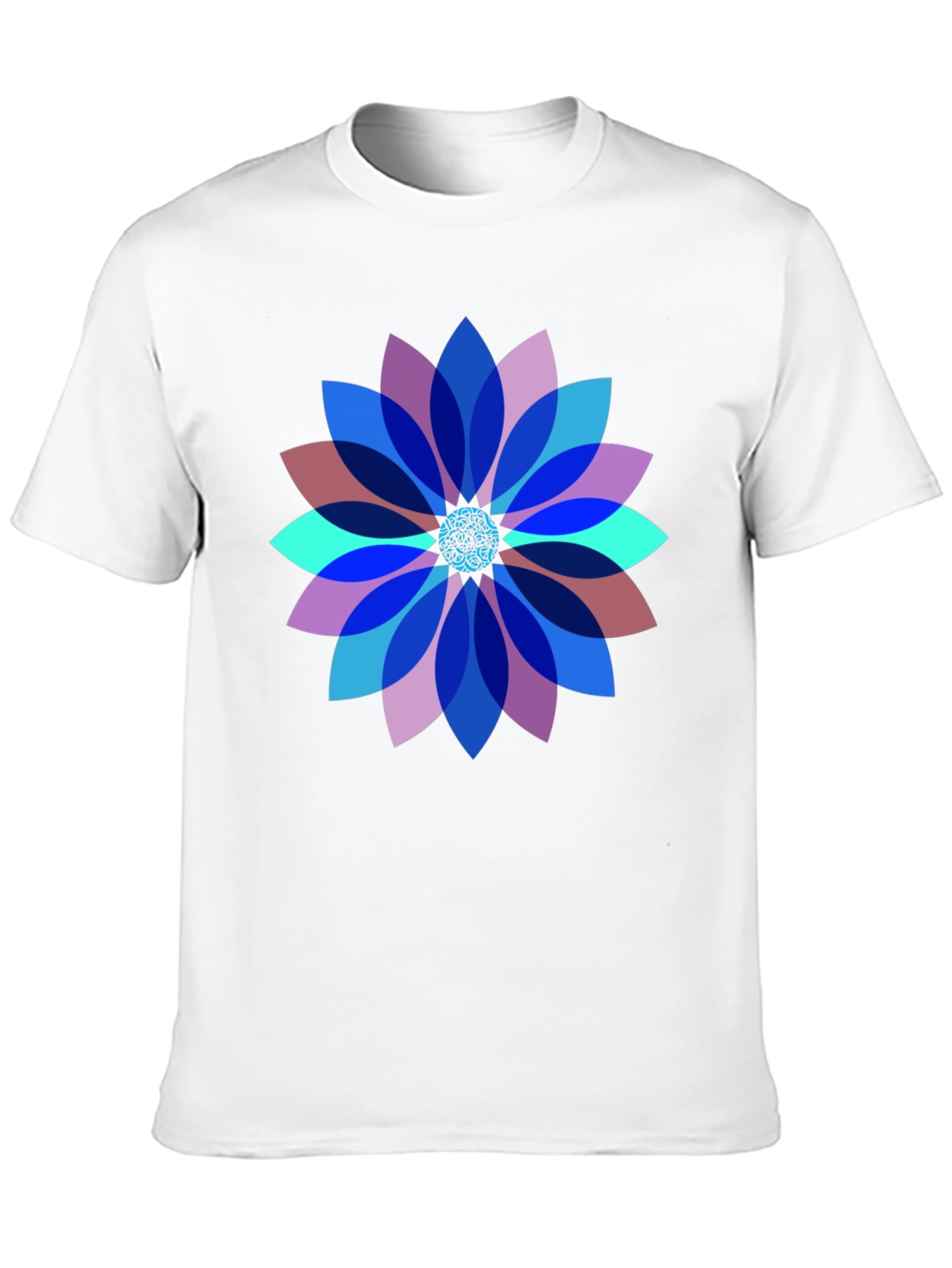 Geometric Flower Graphic T-Shirt - Modern Art Tee