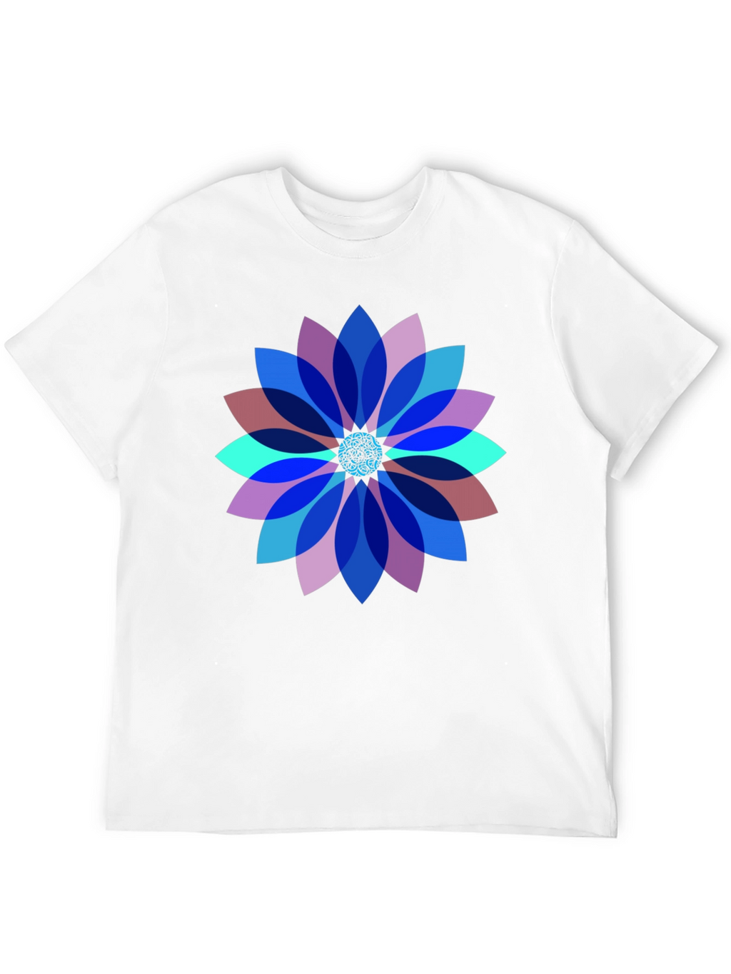 Geometric Flower Graphic T-Shirt - Modern Art Tee
