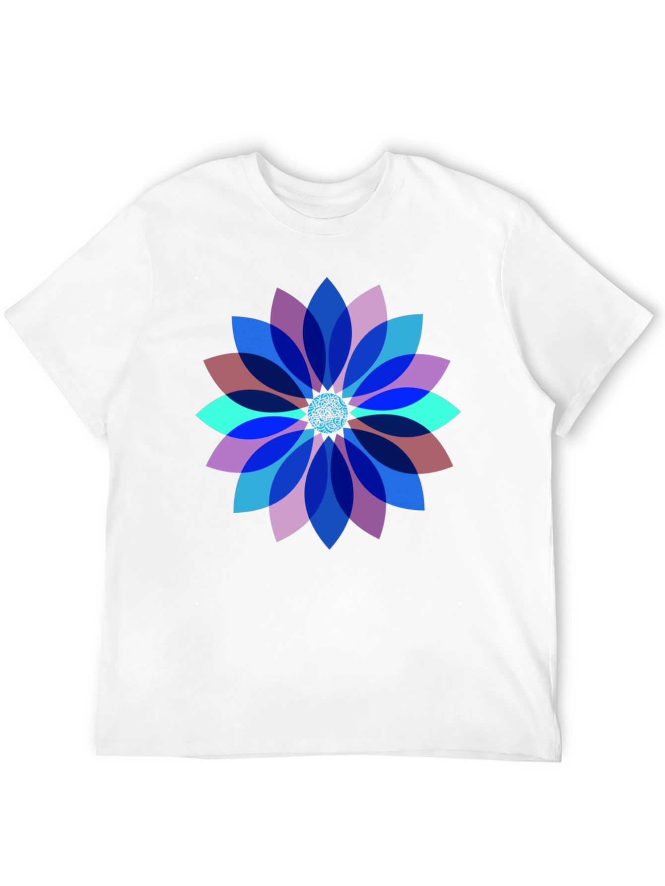 Geometric Flower Graphic T-Shirt - Modern Art Tee