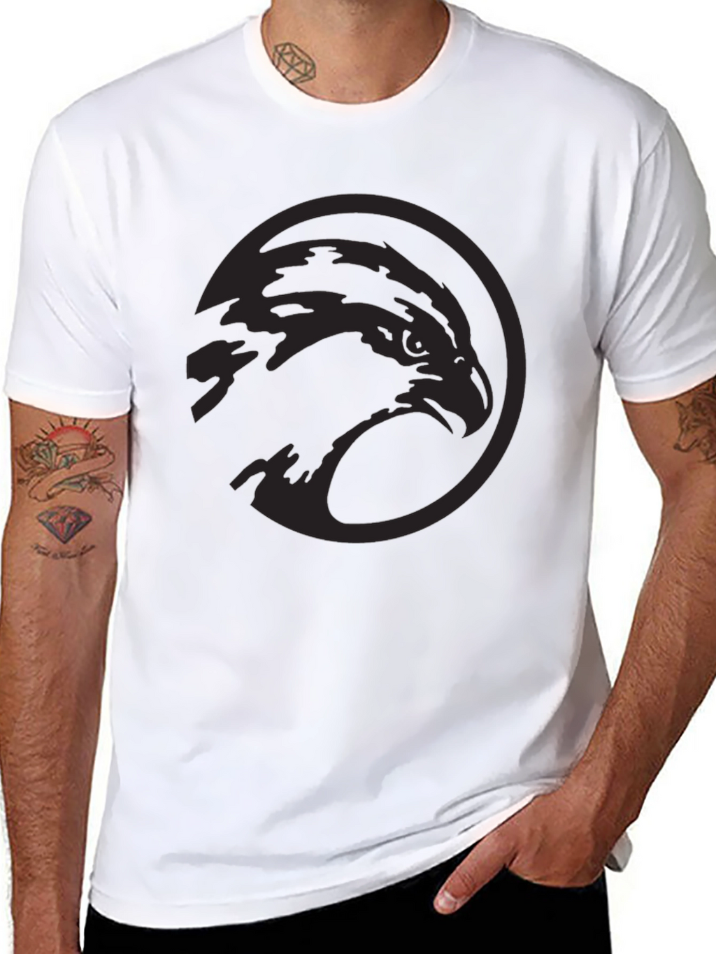 Mens Black Eagle Graphic Tee - Stylish & Modern