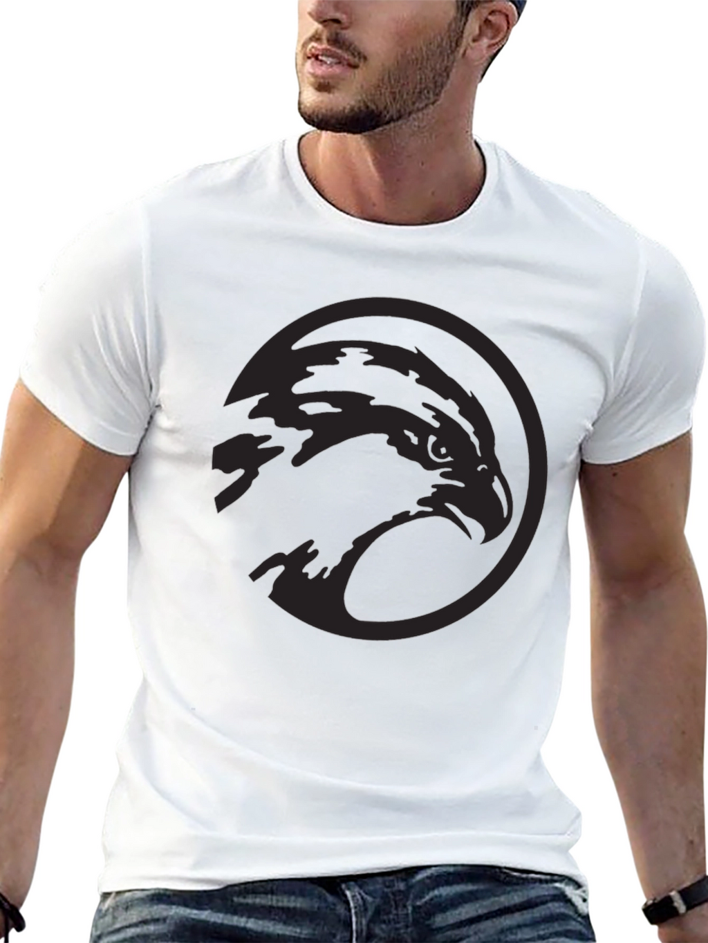 Mens Black Eagle Graphic Tee - Stylish & Modern