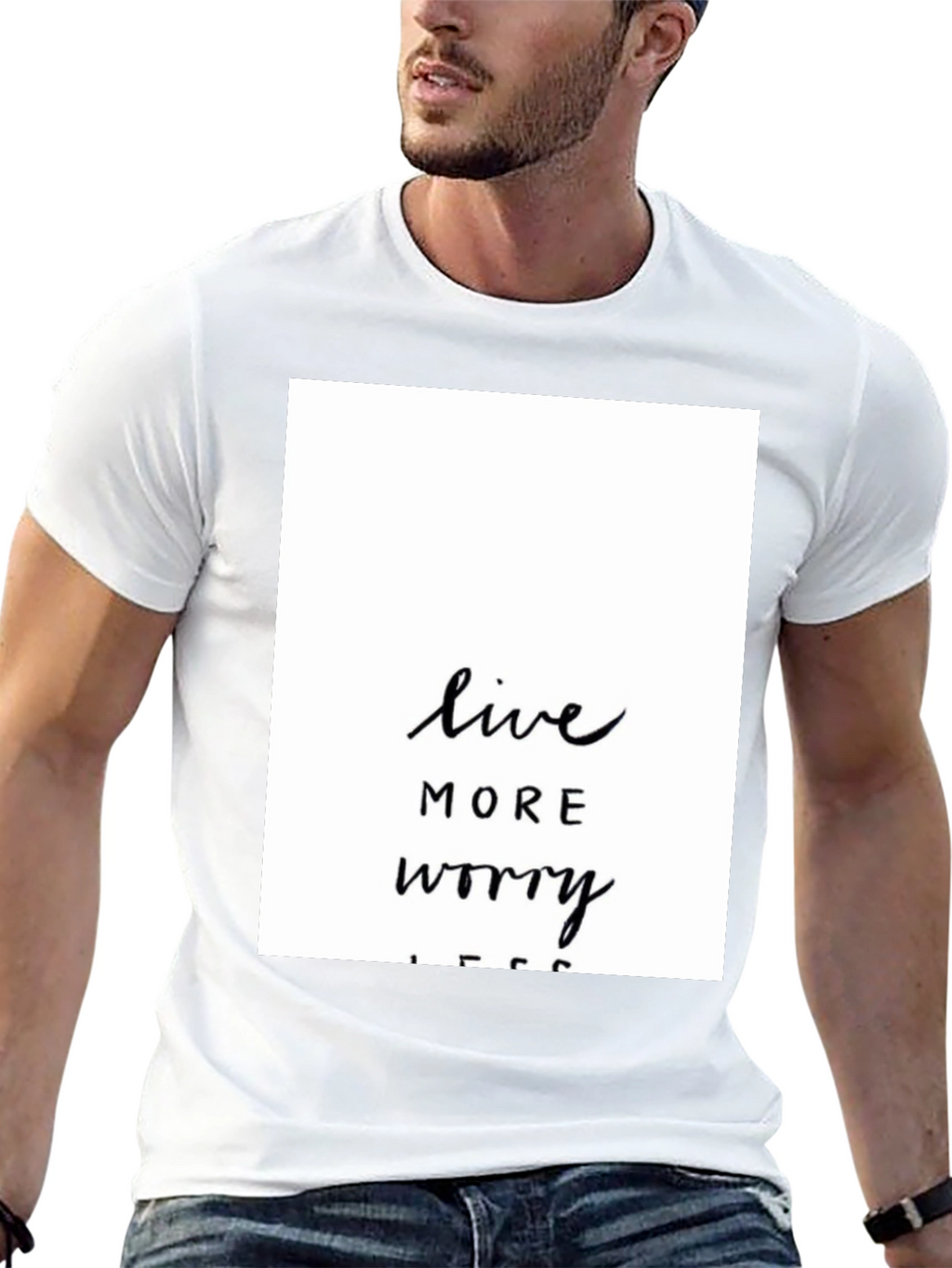 Live More Worry Less Black Graphic Tee