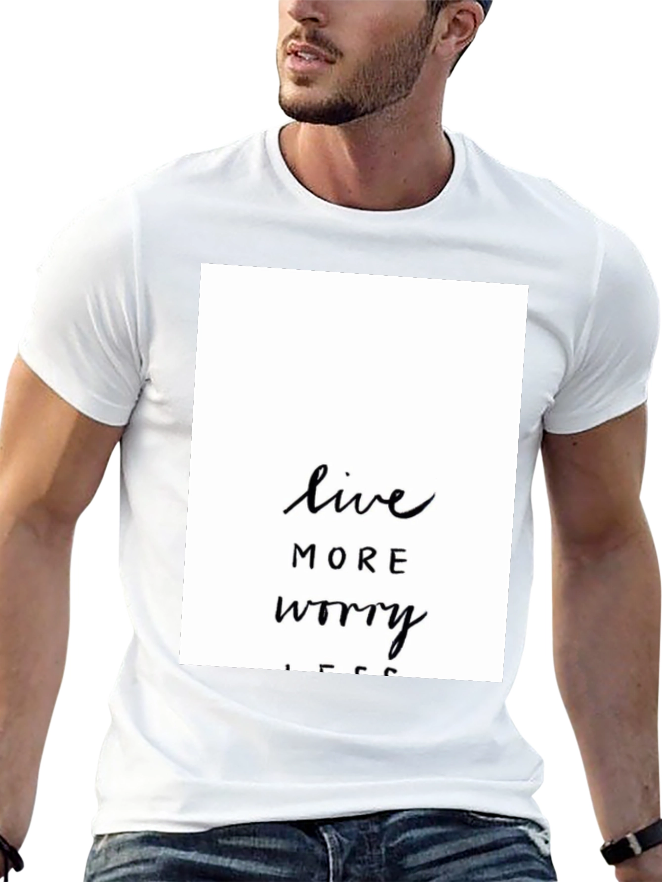 Live More Worry Less Black Graphic Tee
