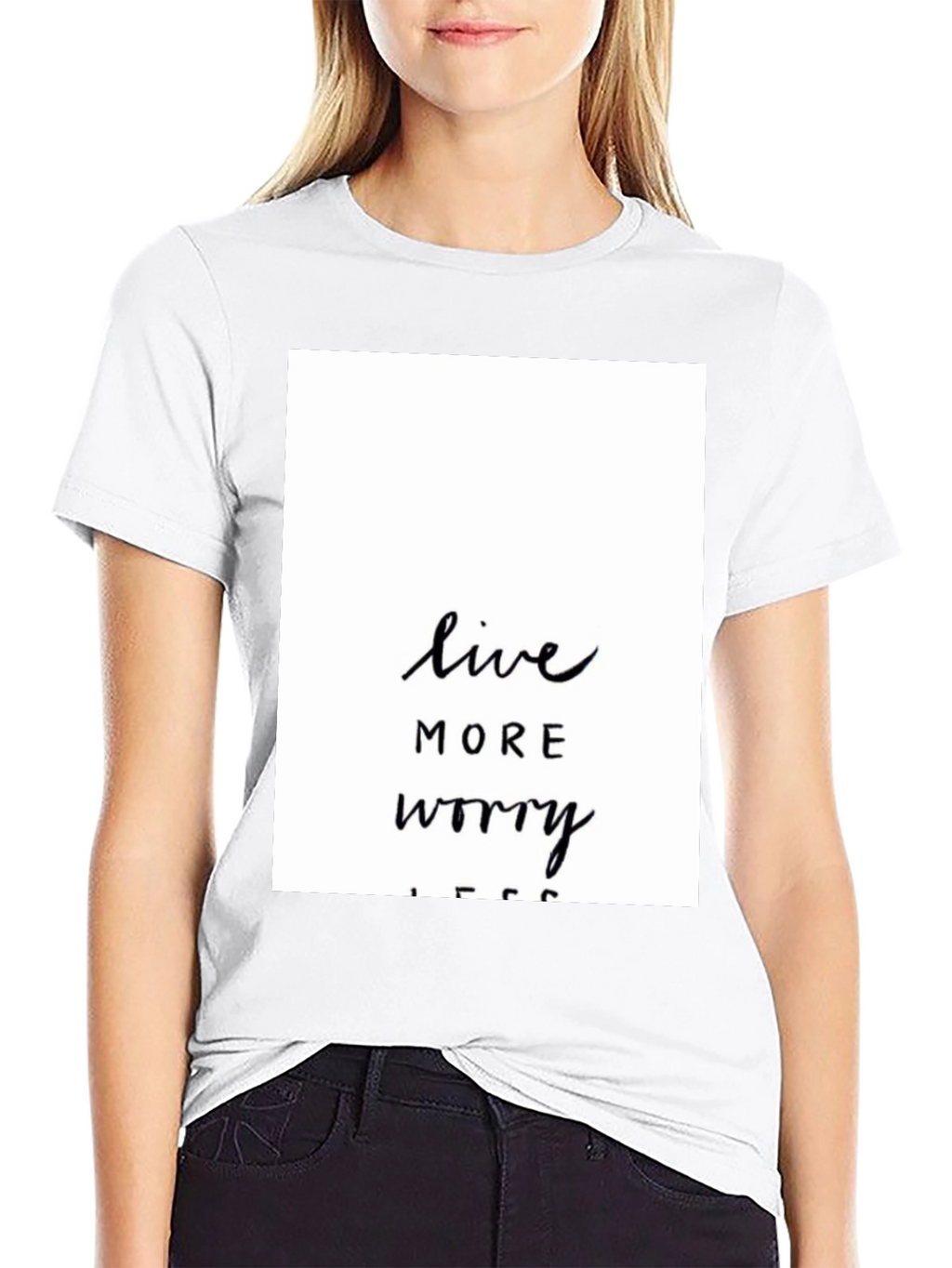 Live More Worry Less Black Graphic Tee