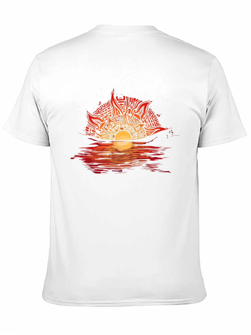 Sunset Graphic Tee - Unique Tribal Sun Design