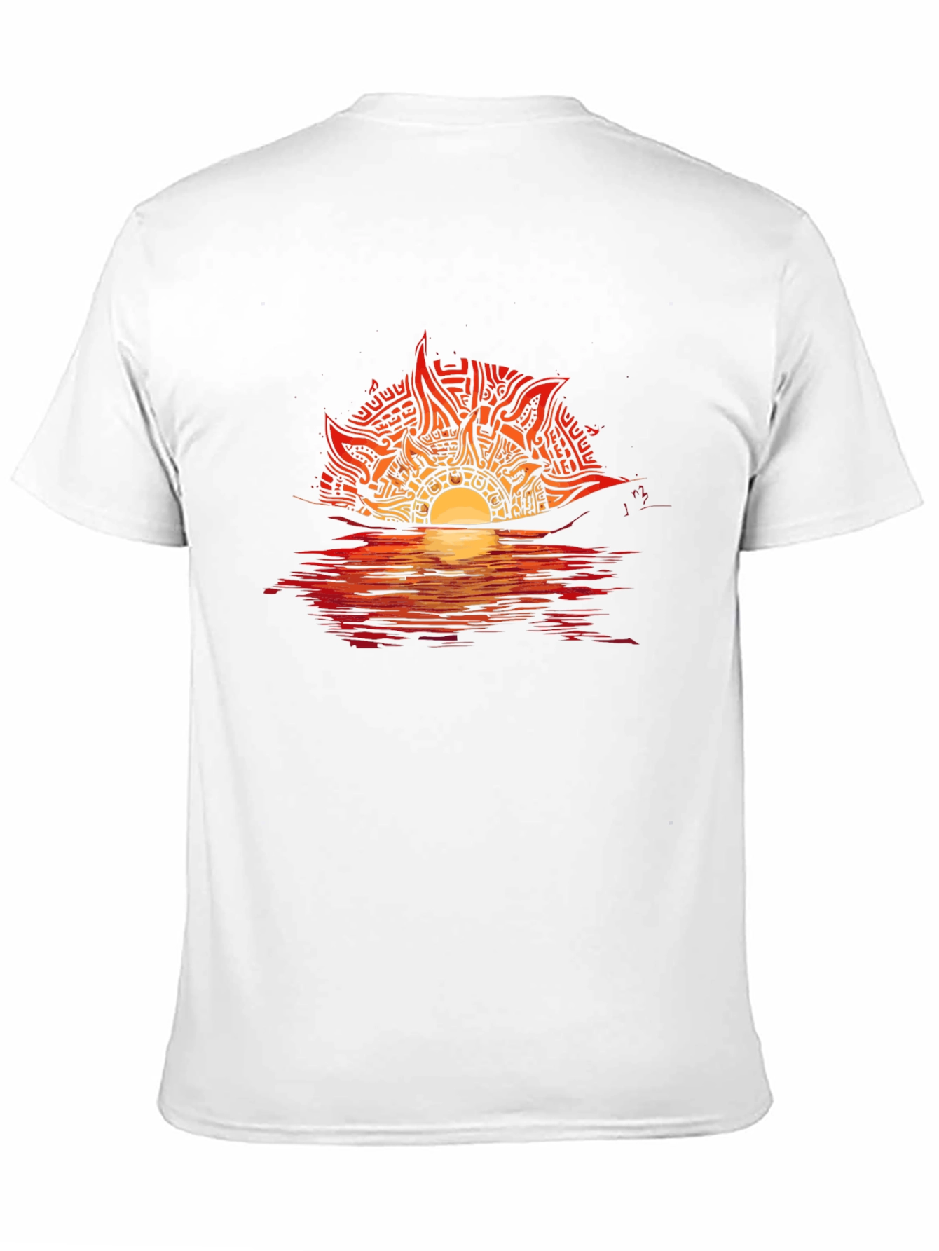 Sunset Graphic Tee - Unique Tribal Sun Design