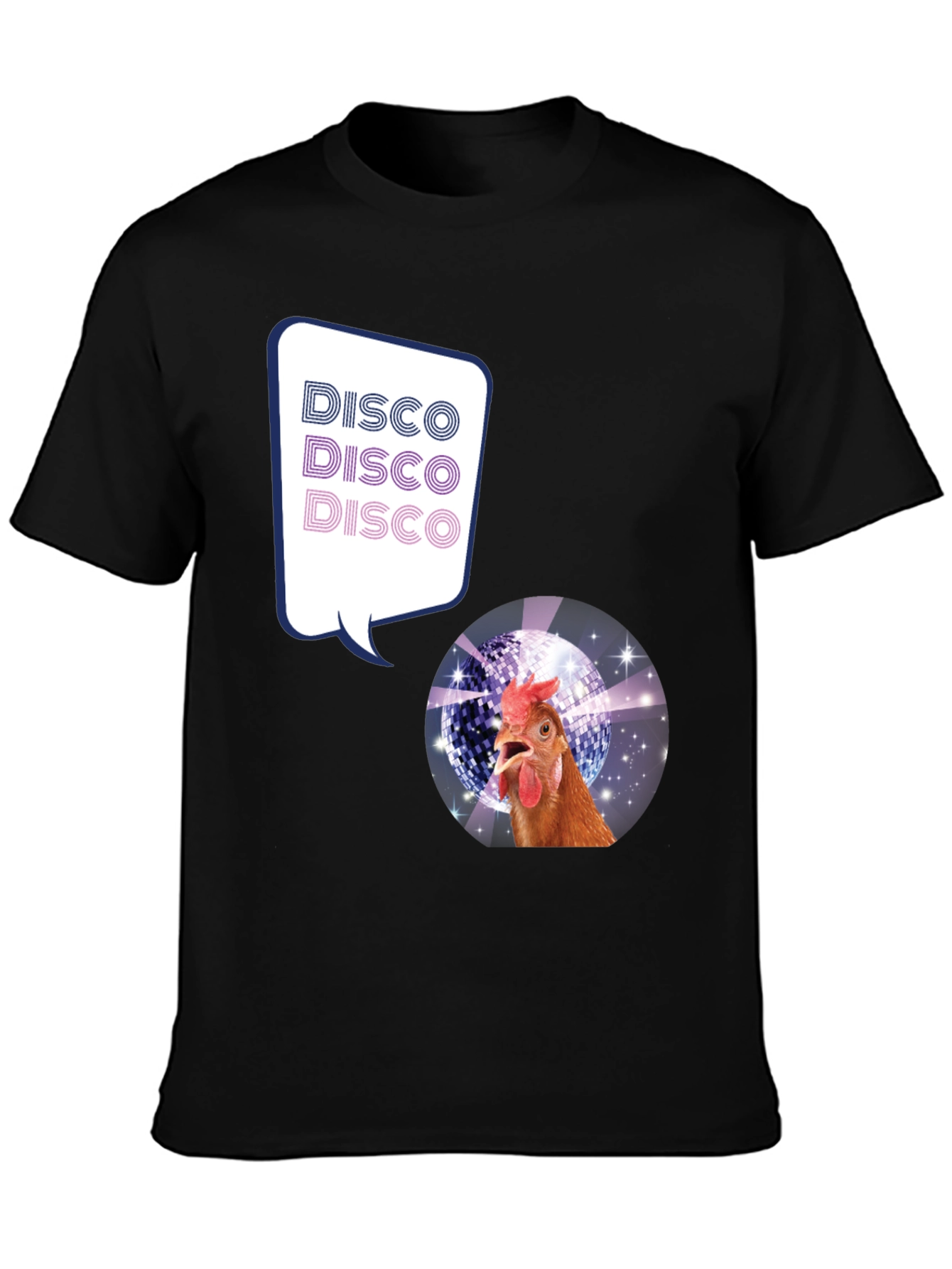 Disco Chicken Graphic Tee - Funny Party Shirt