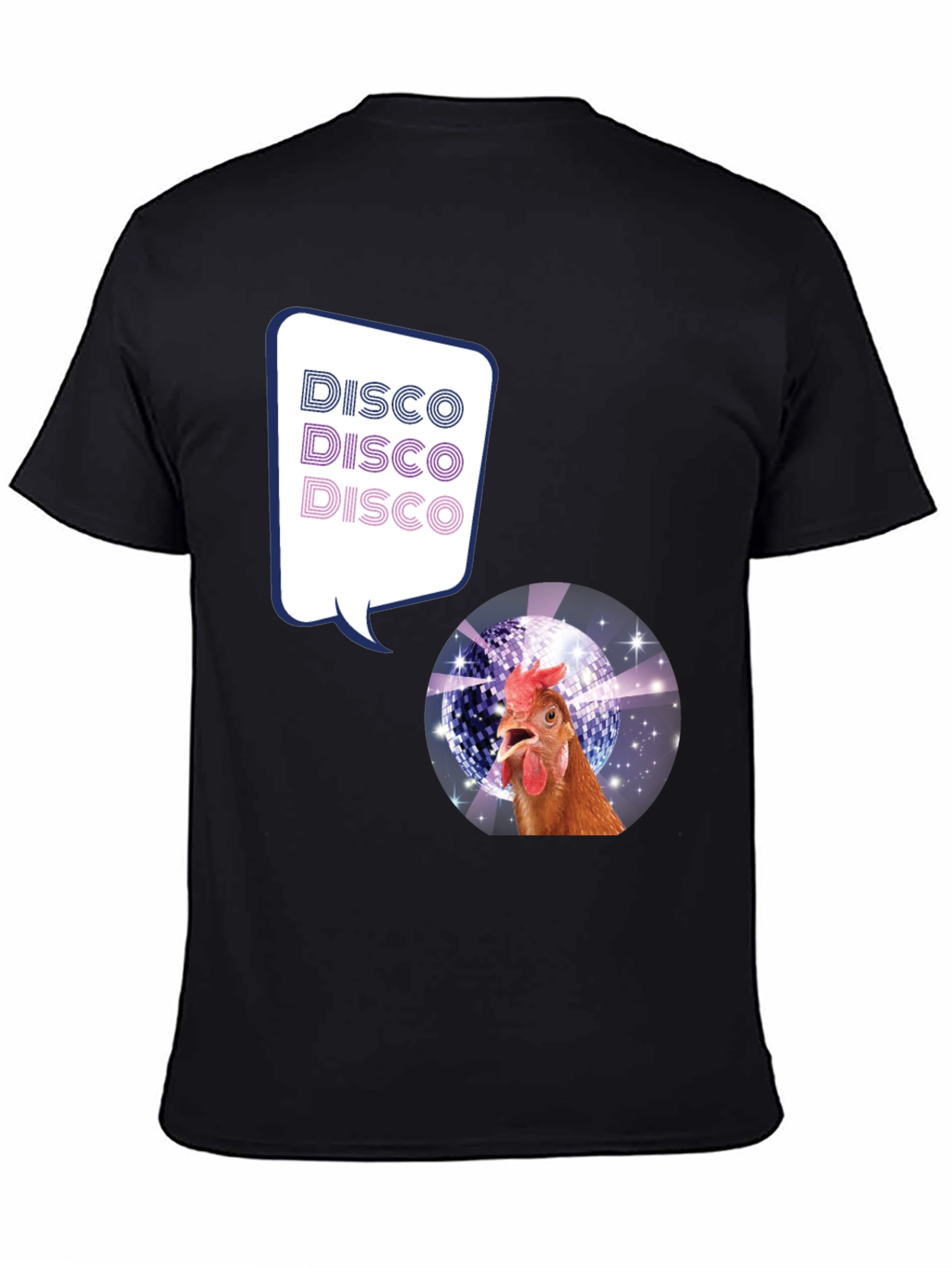 Disco Chicken Graphic Tee - Funny Party Shirt