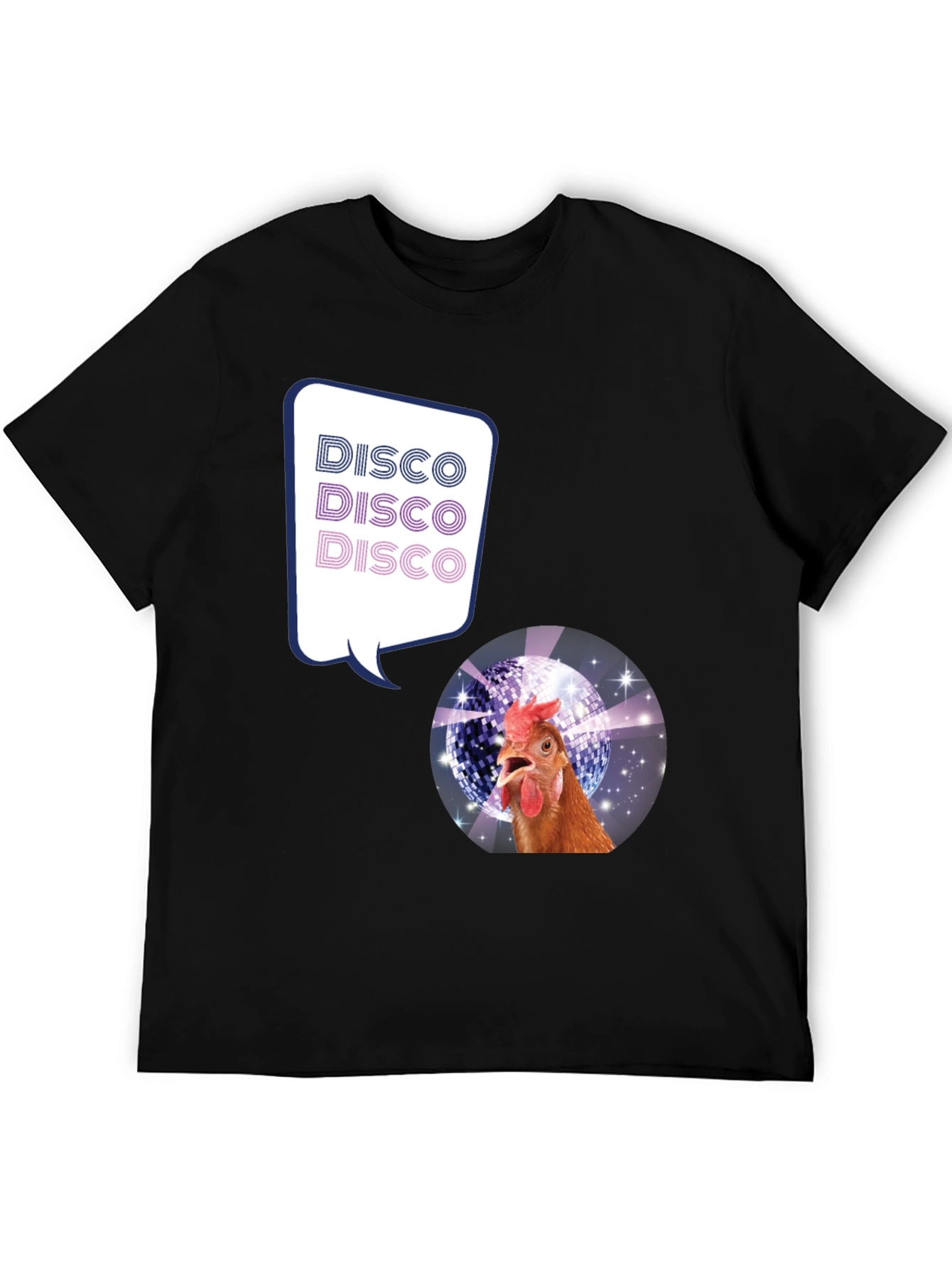 Disco Chicken Graphic Tee - Funny Party Shirt