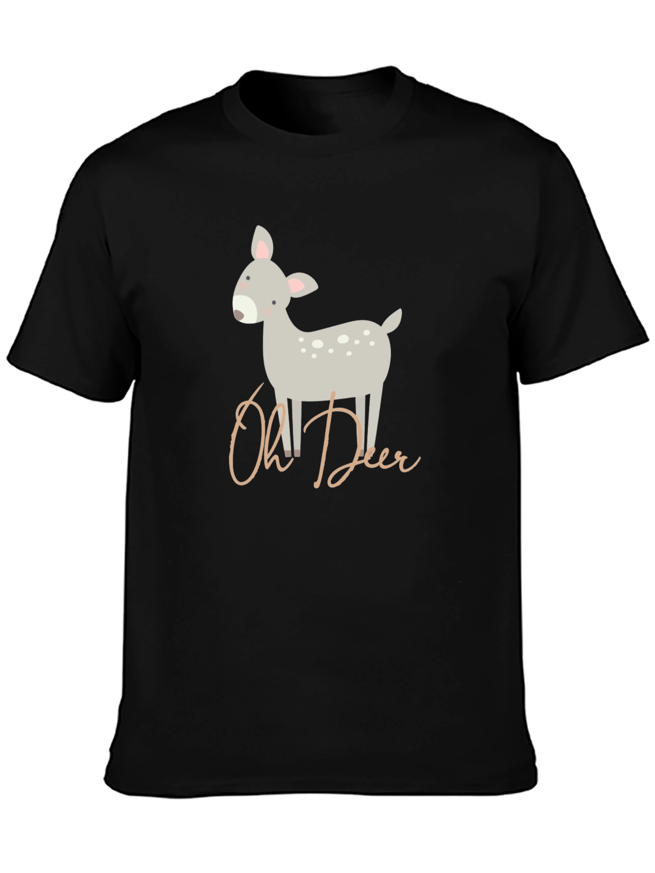 Oh Deer Cute Graphic Print T-Shirt