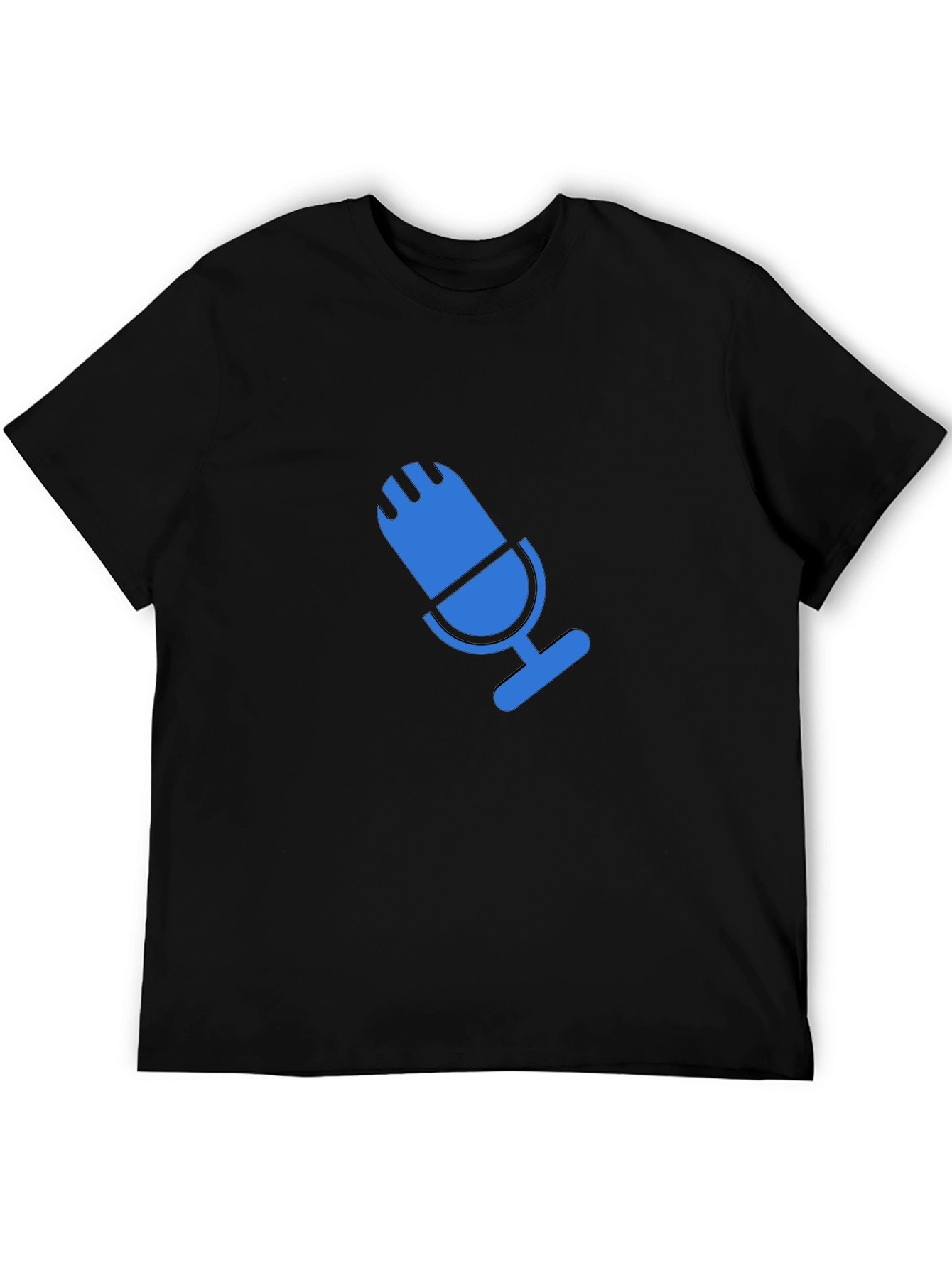 Blue Microphone Graphic Black T-Shirt
