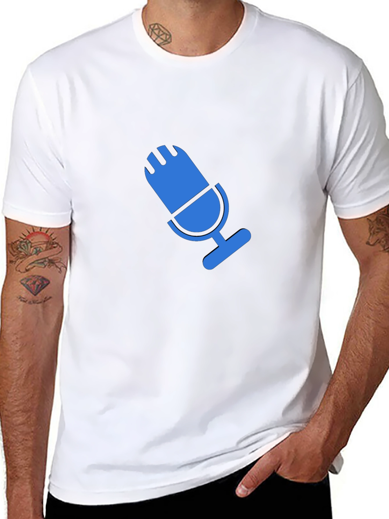 Blue Microphone Graphic Black T-Shirt