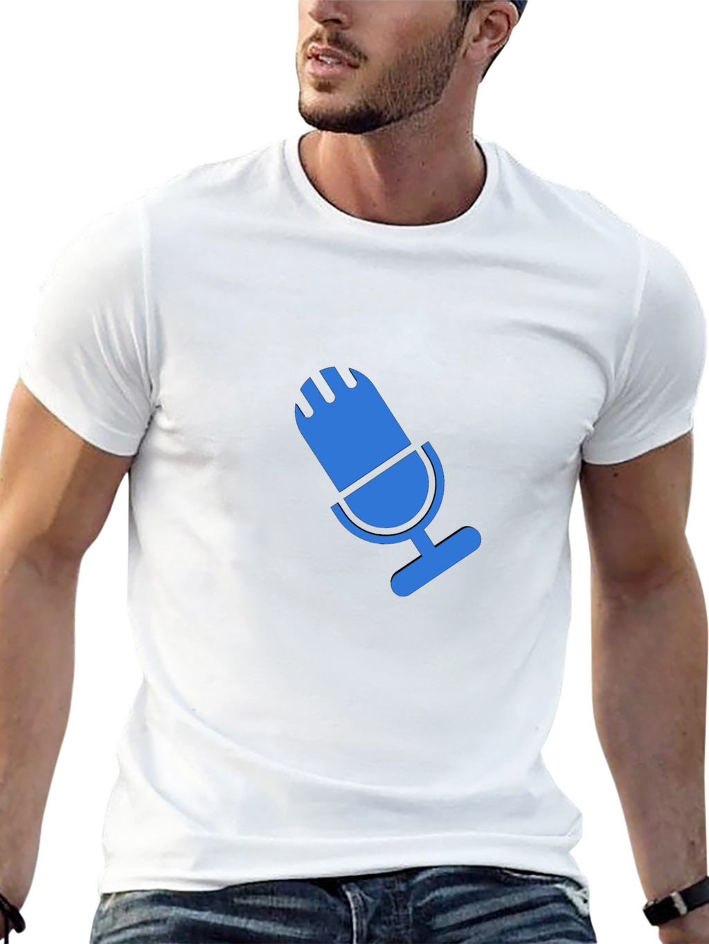 Blue Microphone Graphic Black T-Shirt