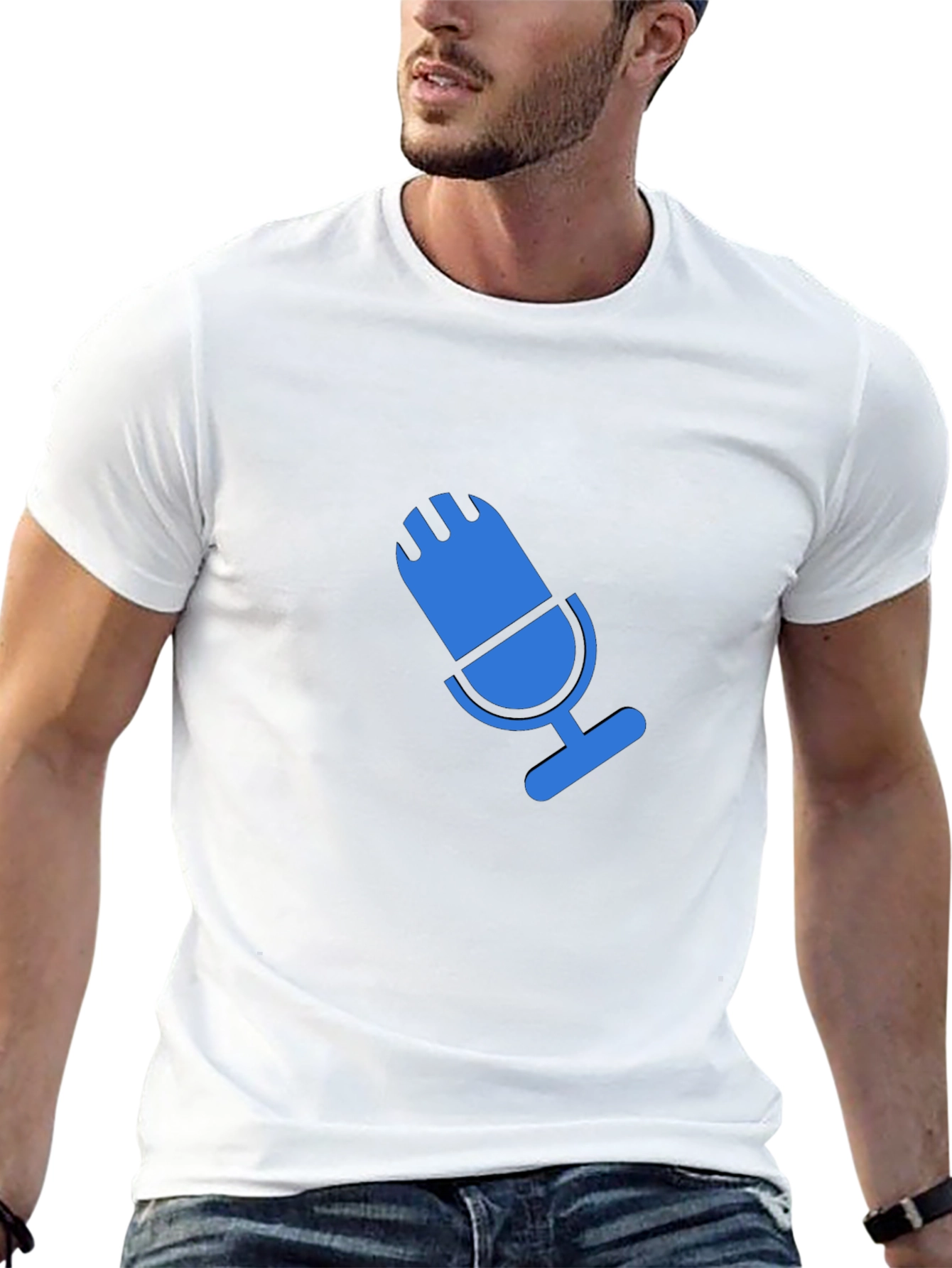 Blue Microphone Graphic Black T-Shirt