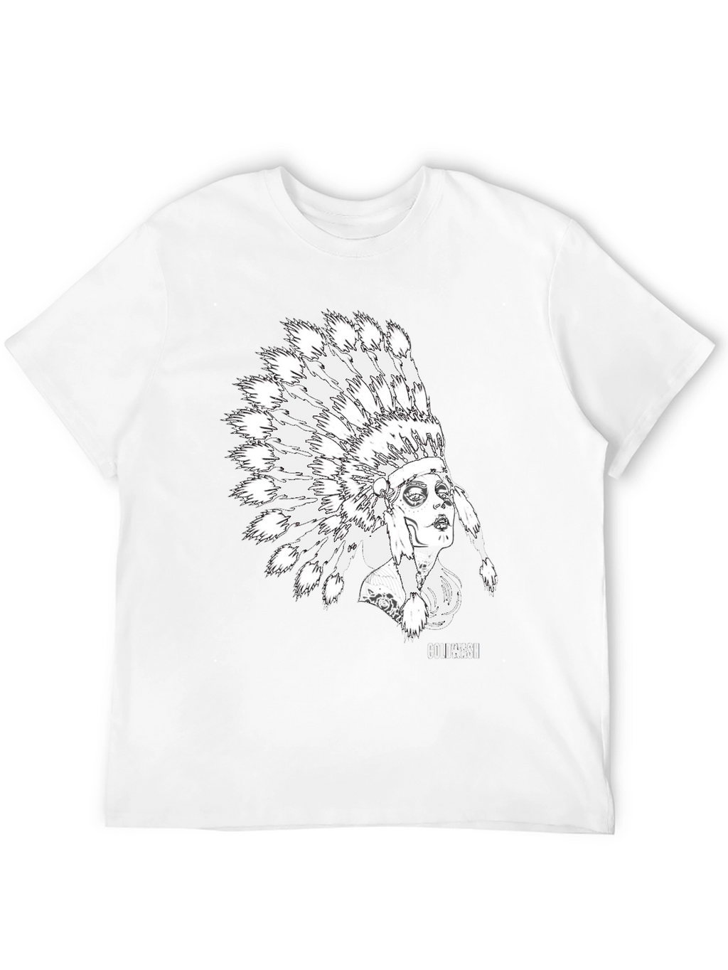 Black Coldwash Chief Headdress Graphic Tee