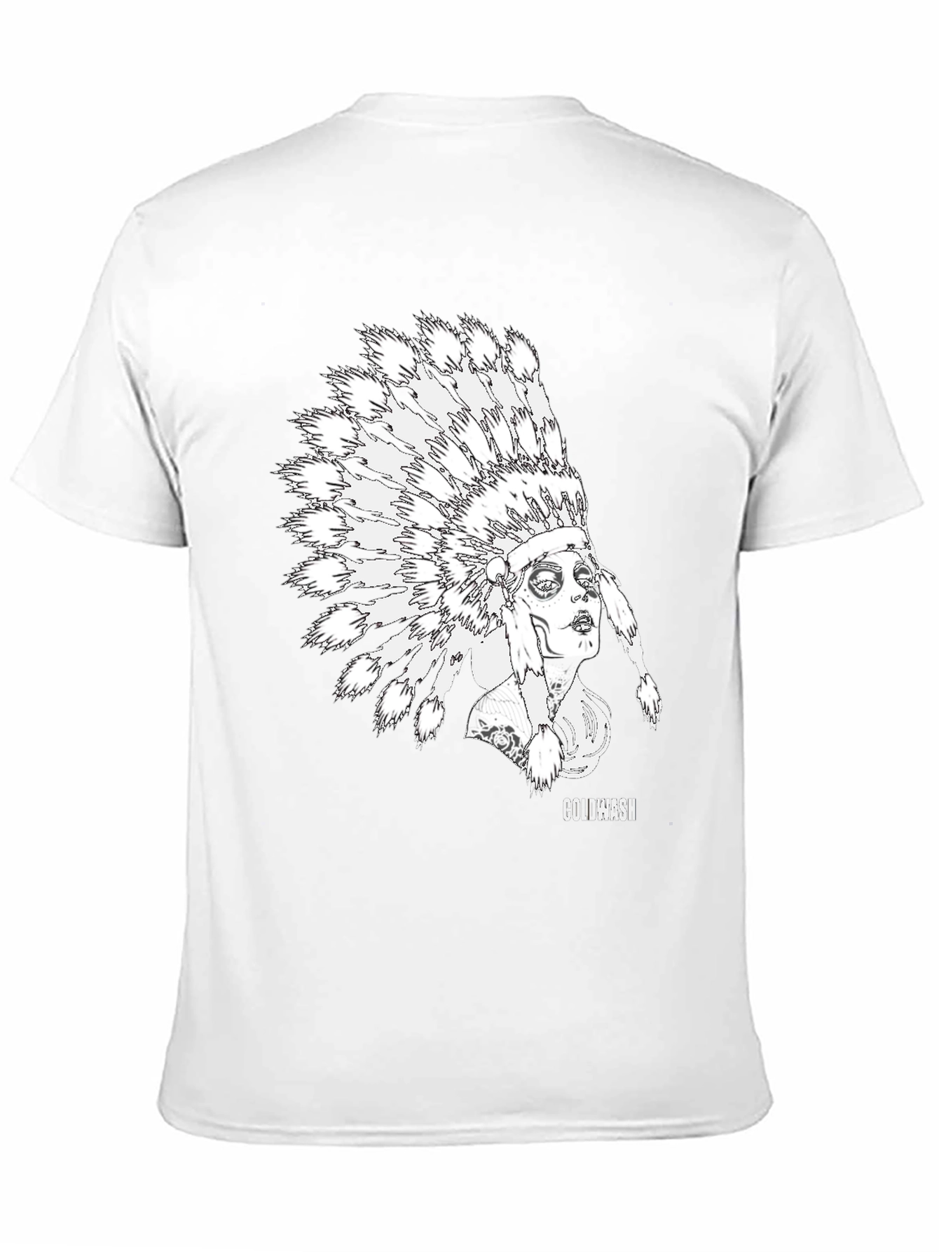 Black Coldwash Chief Headdress Graphic Tee