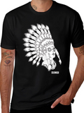 Black Coldwash Chief Headdress Graphic Tee