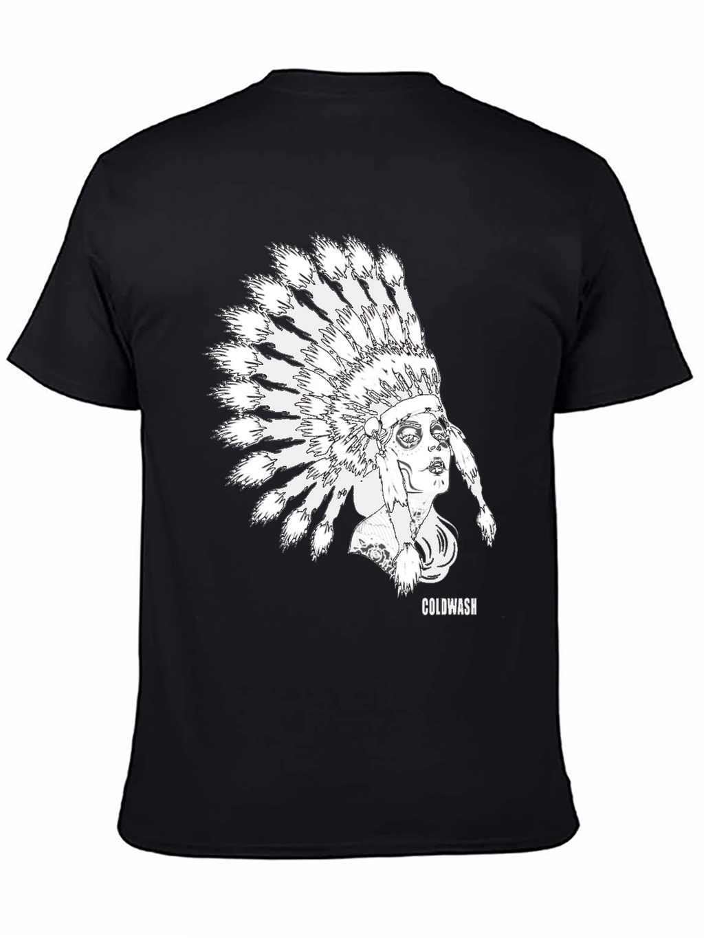 Black Coldwash Chief Headdress Graphic Tee