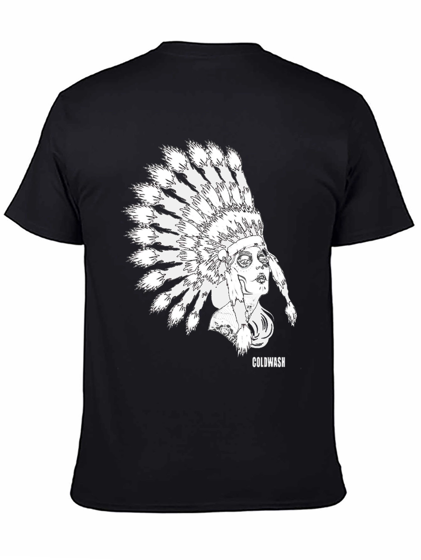 Black Coldwash Chief Headdress Graphic Tee