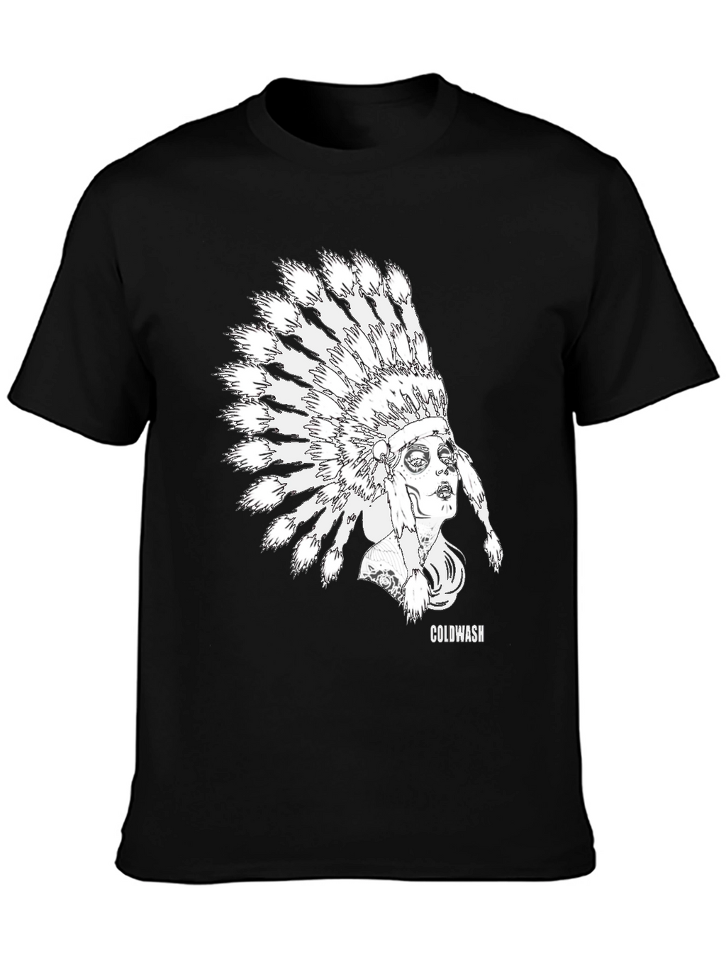 Black Coldwash Chief Headdress Graphic Tee