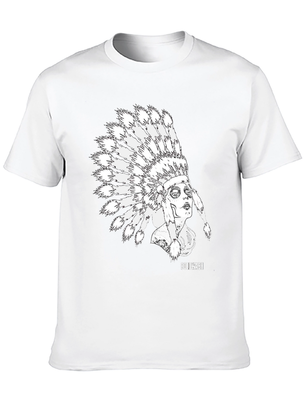 Black Coldwash Chief Headdress Graphic Tee