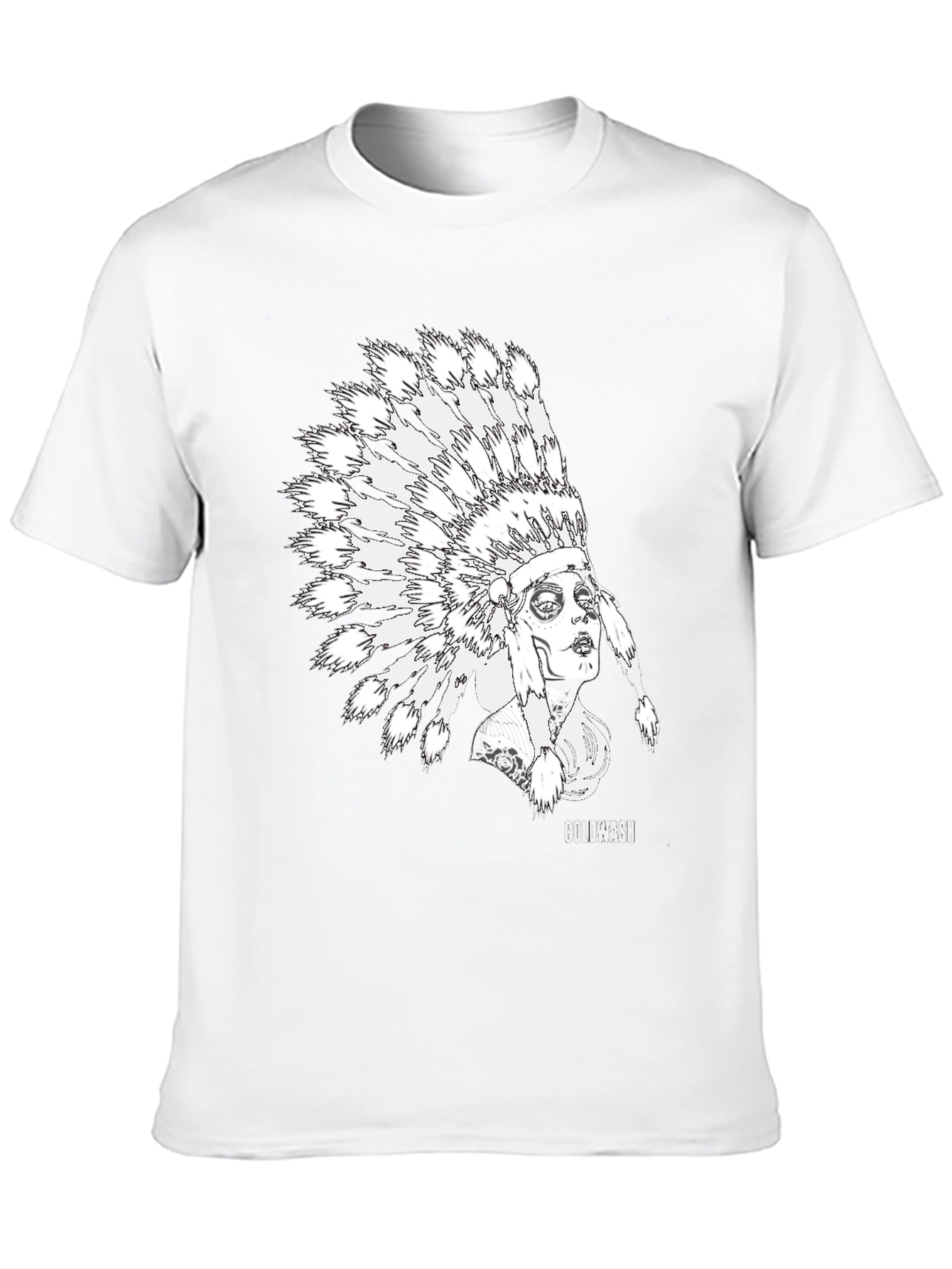 Black Coldwash Chief Headdress Graphic Tee
