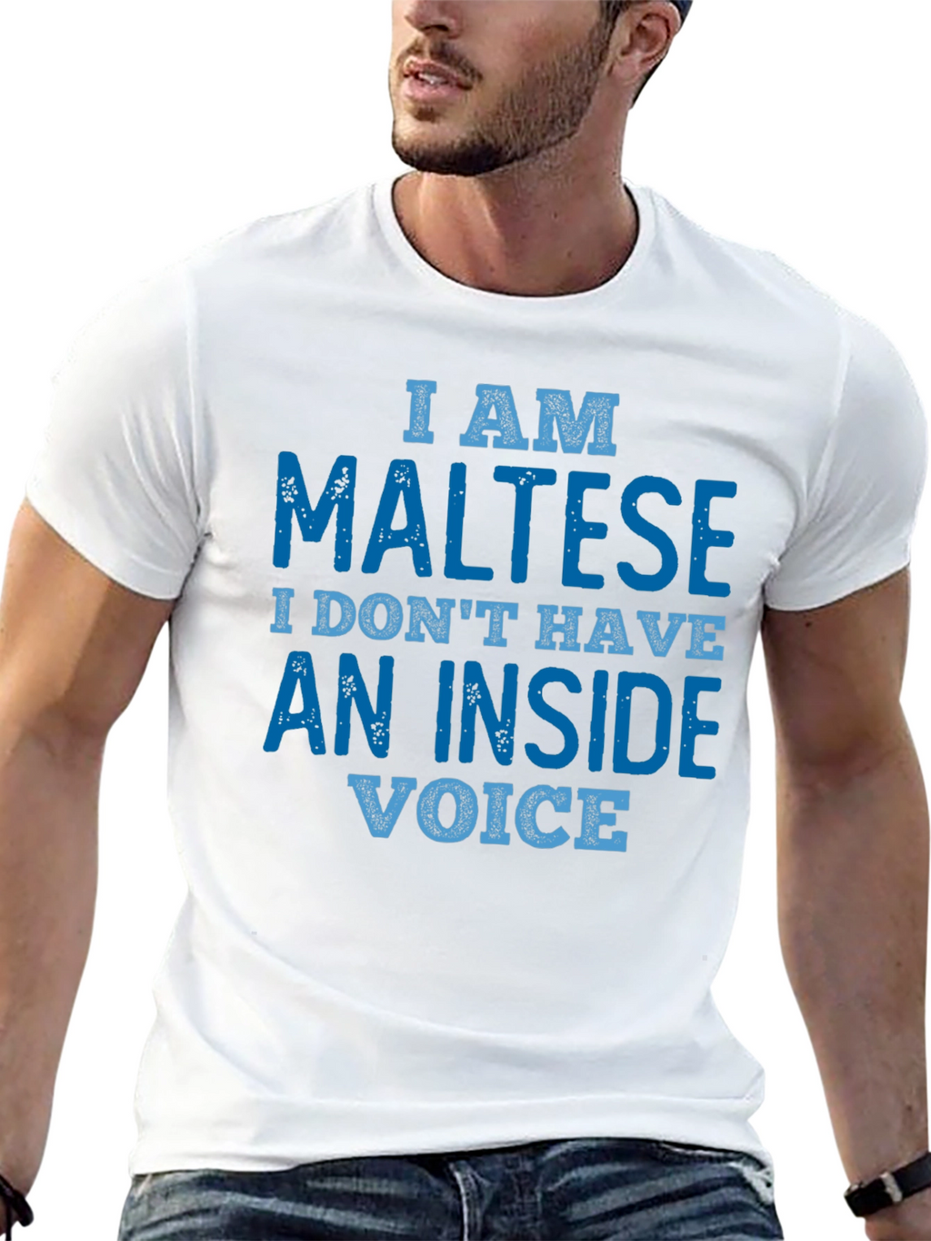 I am Maltese T-Shirt: Inside Voice Funny Tee