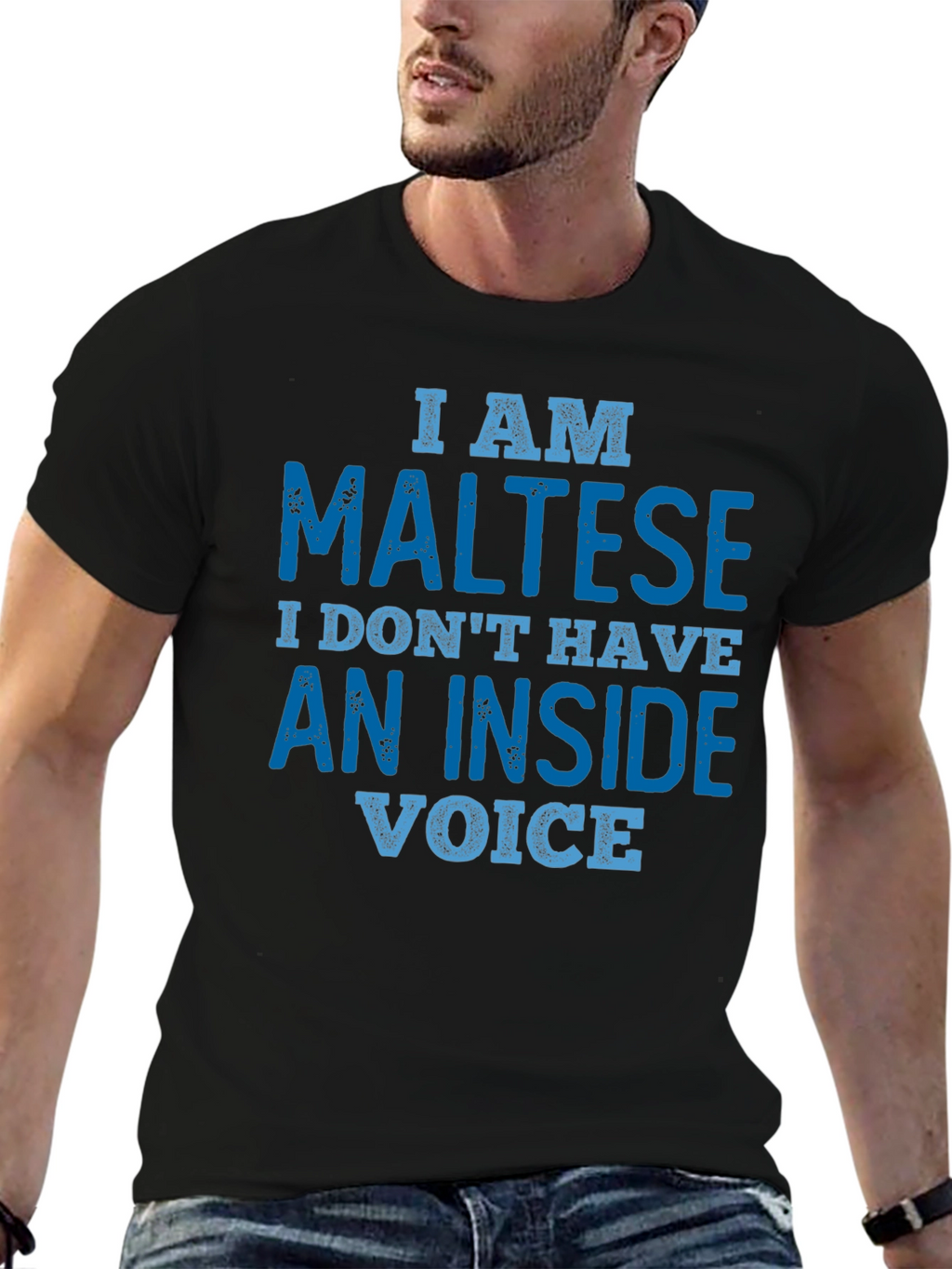 I am Maltese T-Shirt: Inside Voice Funny Tee