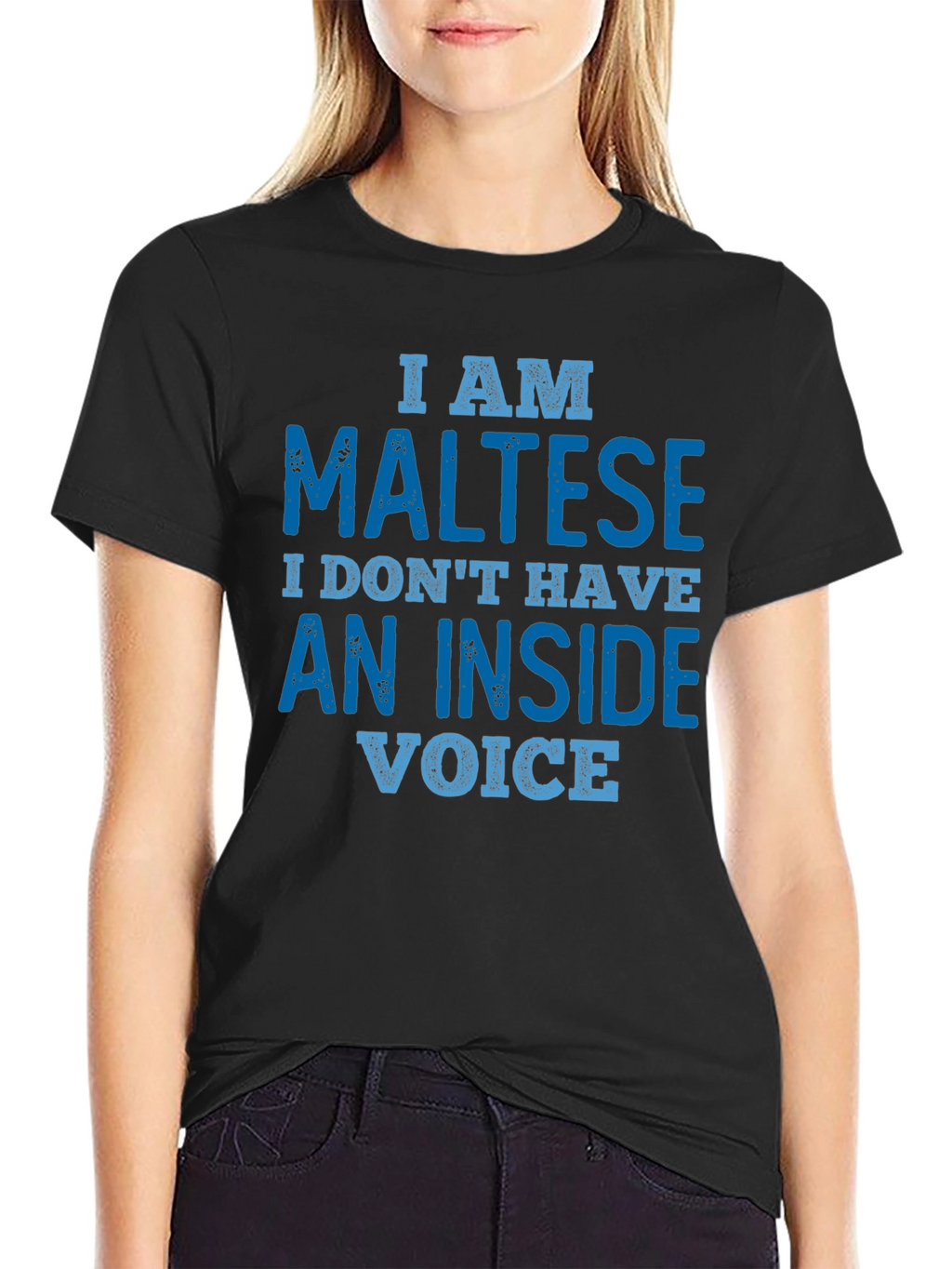 I am Maltese T-Shirt: Inside Voice Funny Tee