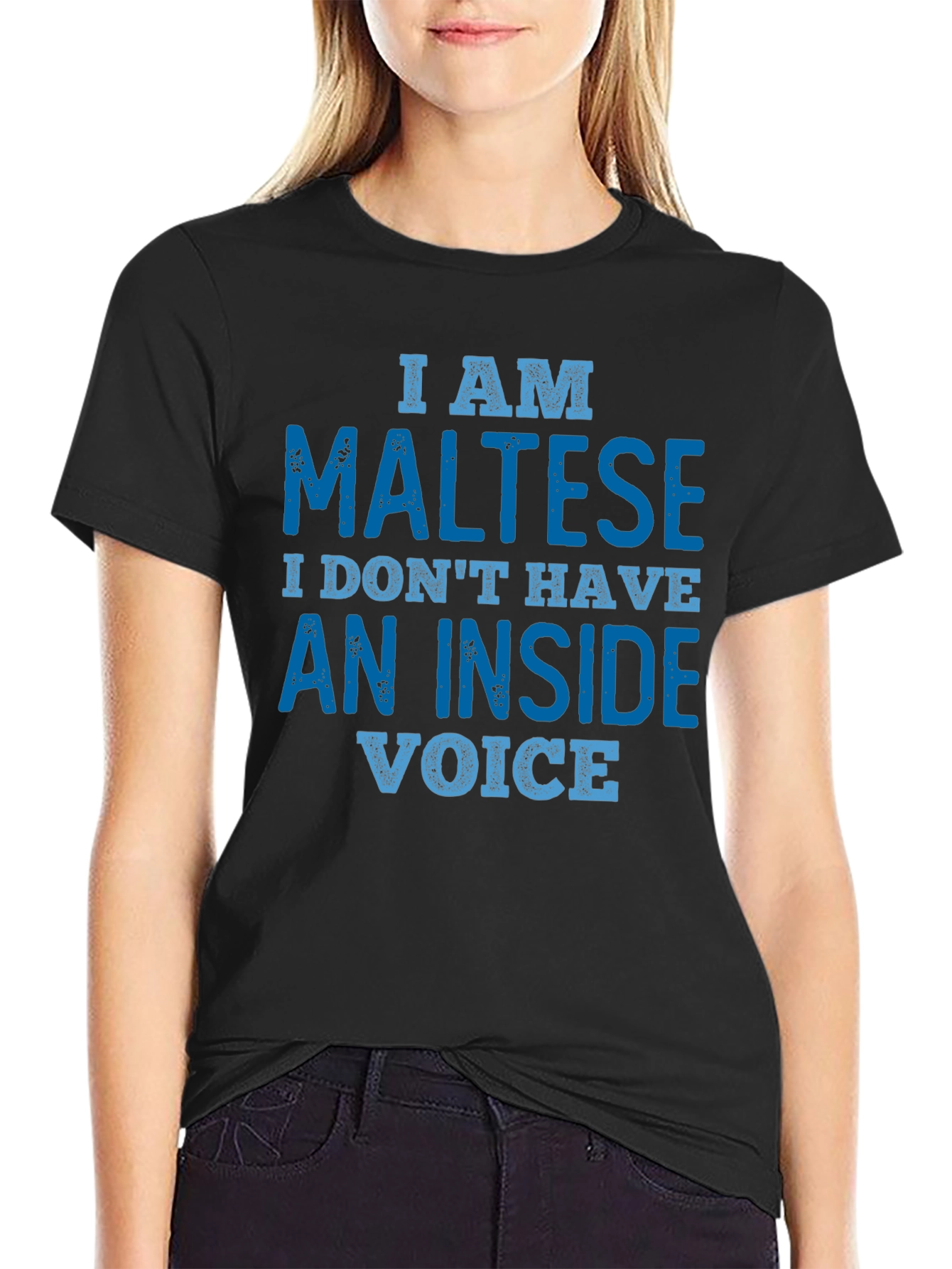 I am Maltese T-Shirt: Inside Voice Funny Tee