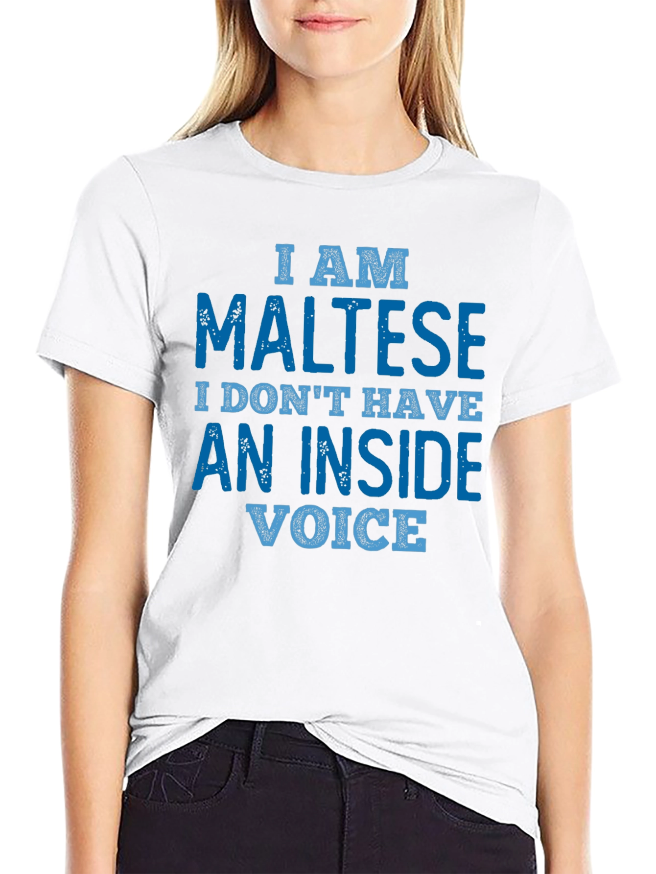 I am Maltese T-Shirt: Inside Voice Funny Tee