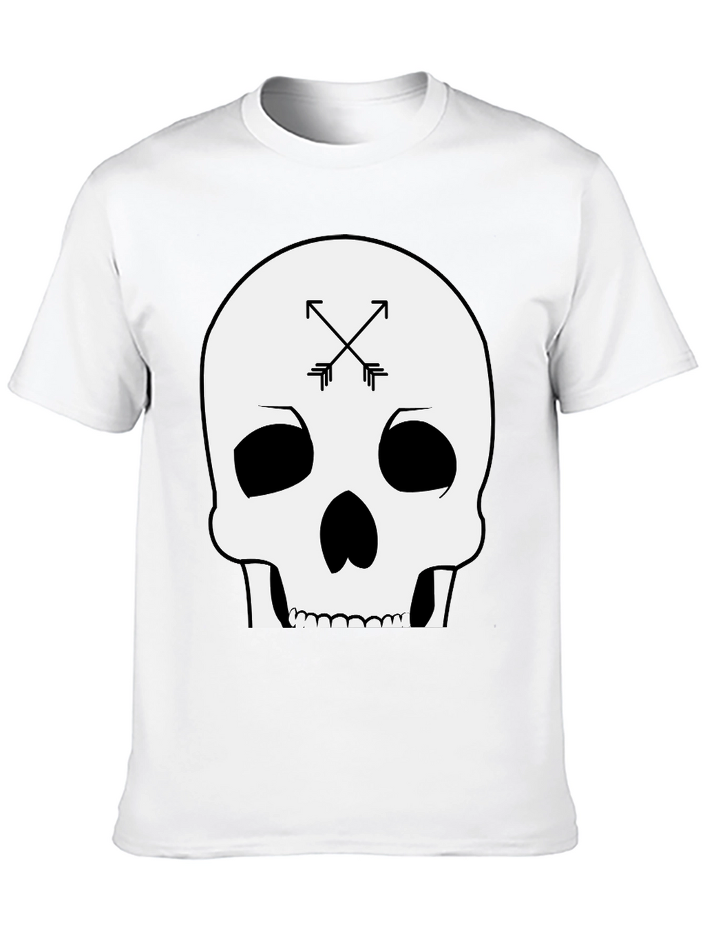 Skull & Arrows Graphic Tee - Black Cotton T-Shirt