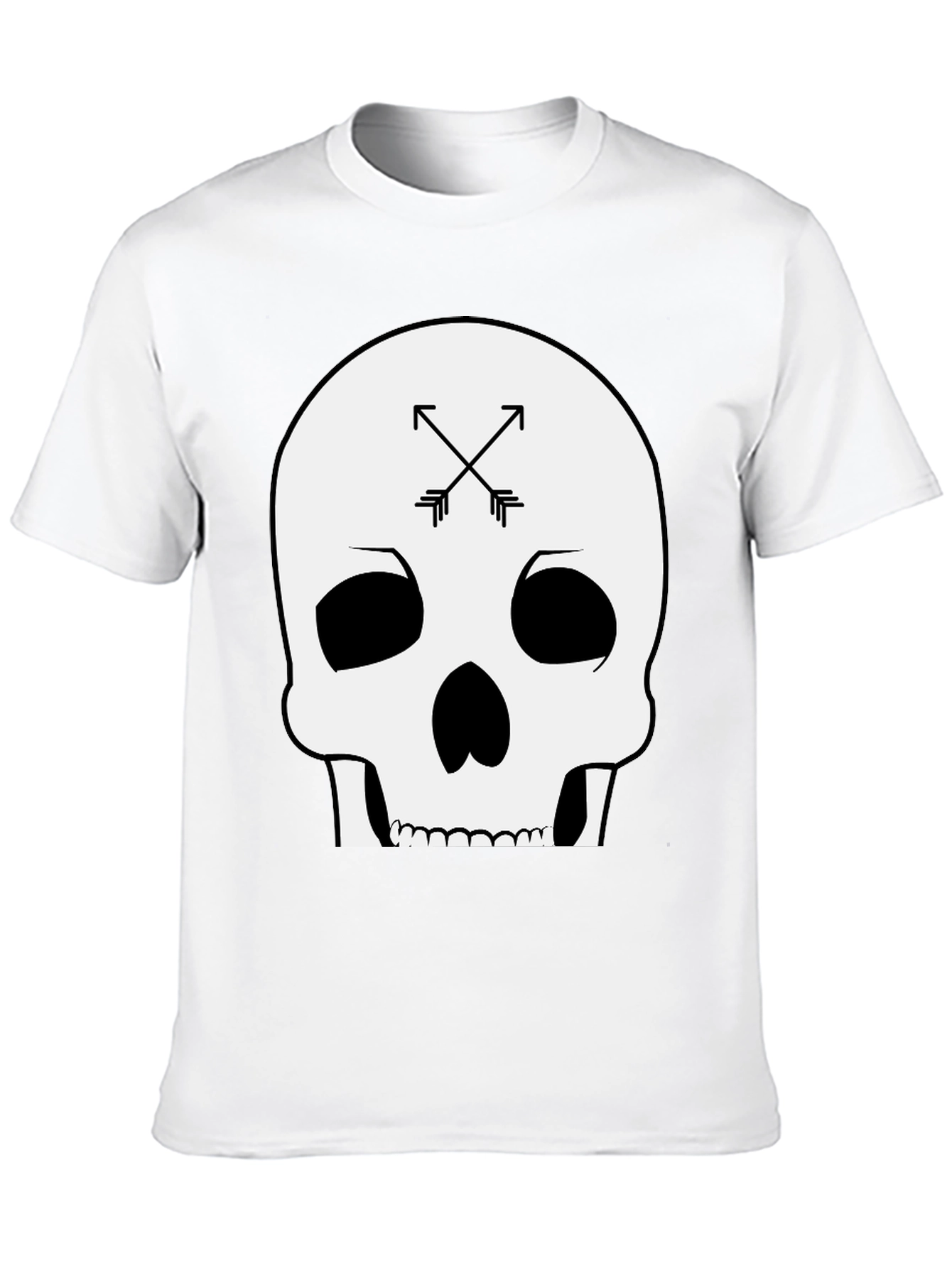 Skull & Arrows Graphic Tee - Black Cotton T-Shirt