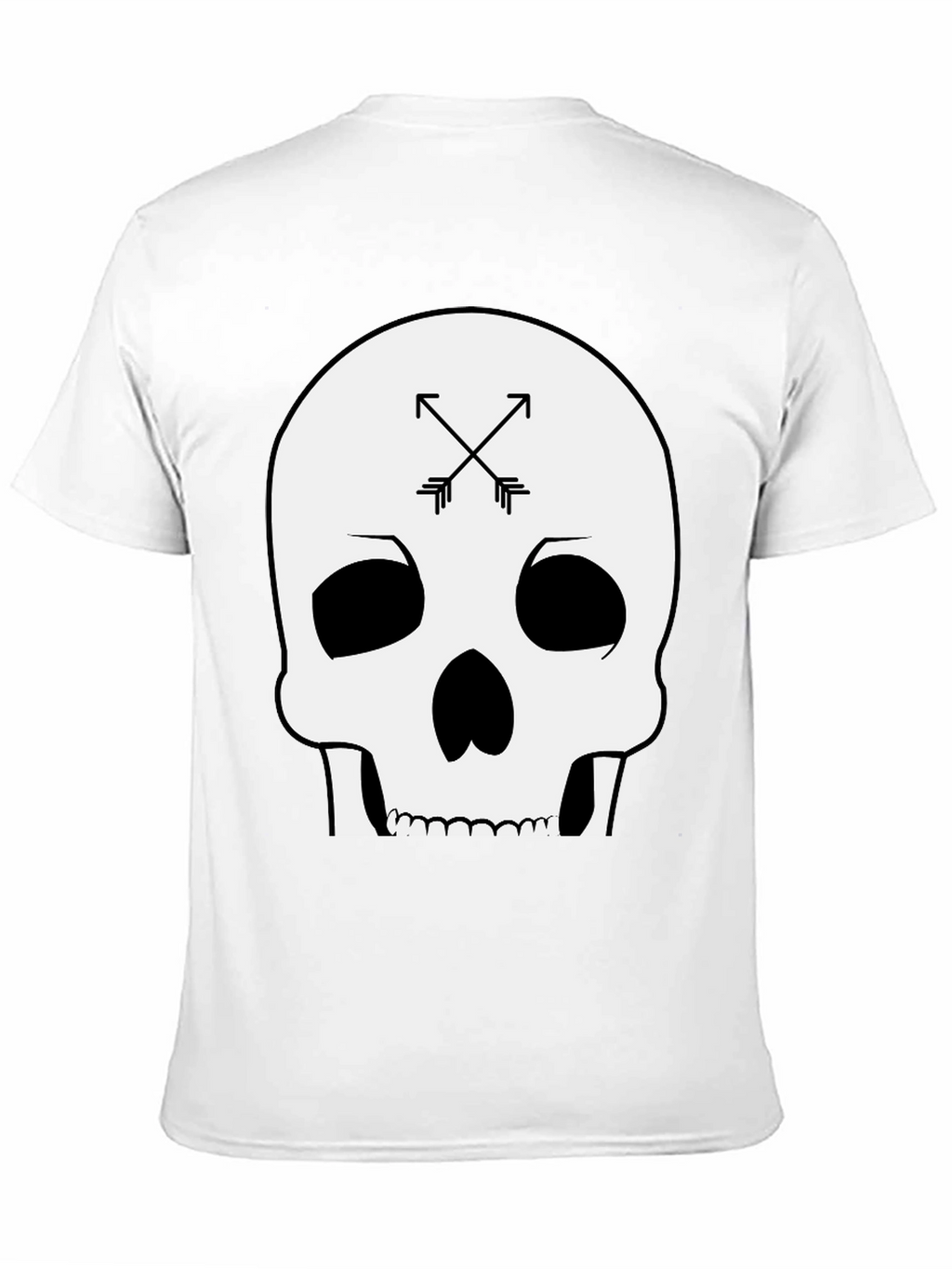 Skull & Arrows Graphic Tee - Black Cotton T-Shirt