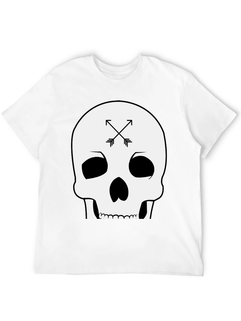 Skull & Arrows Graphic Tee - Black Cotton T-Shirt